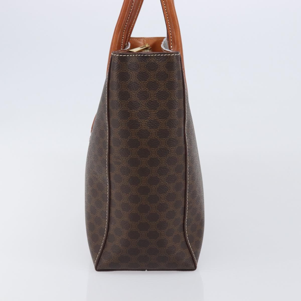 CELINE Macadam Hand Bag PVC Leather Brown Gold Tone Auth 204628V