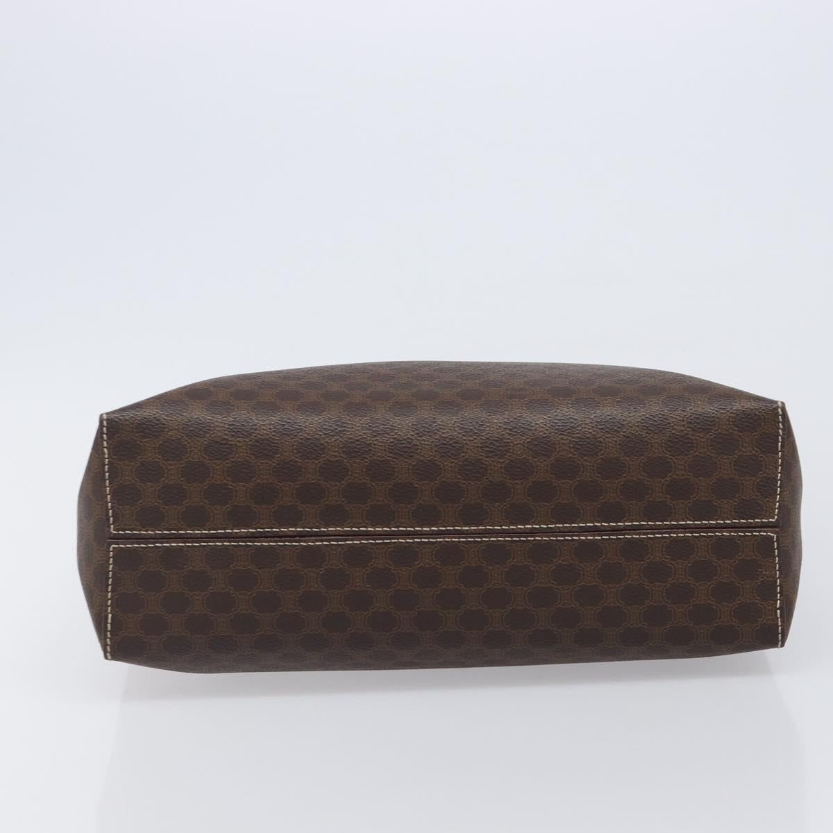 CELINE Macadam Hand Bag PVC Leather Brown Gold Tone Auth 204628V