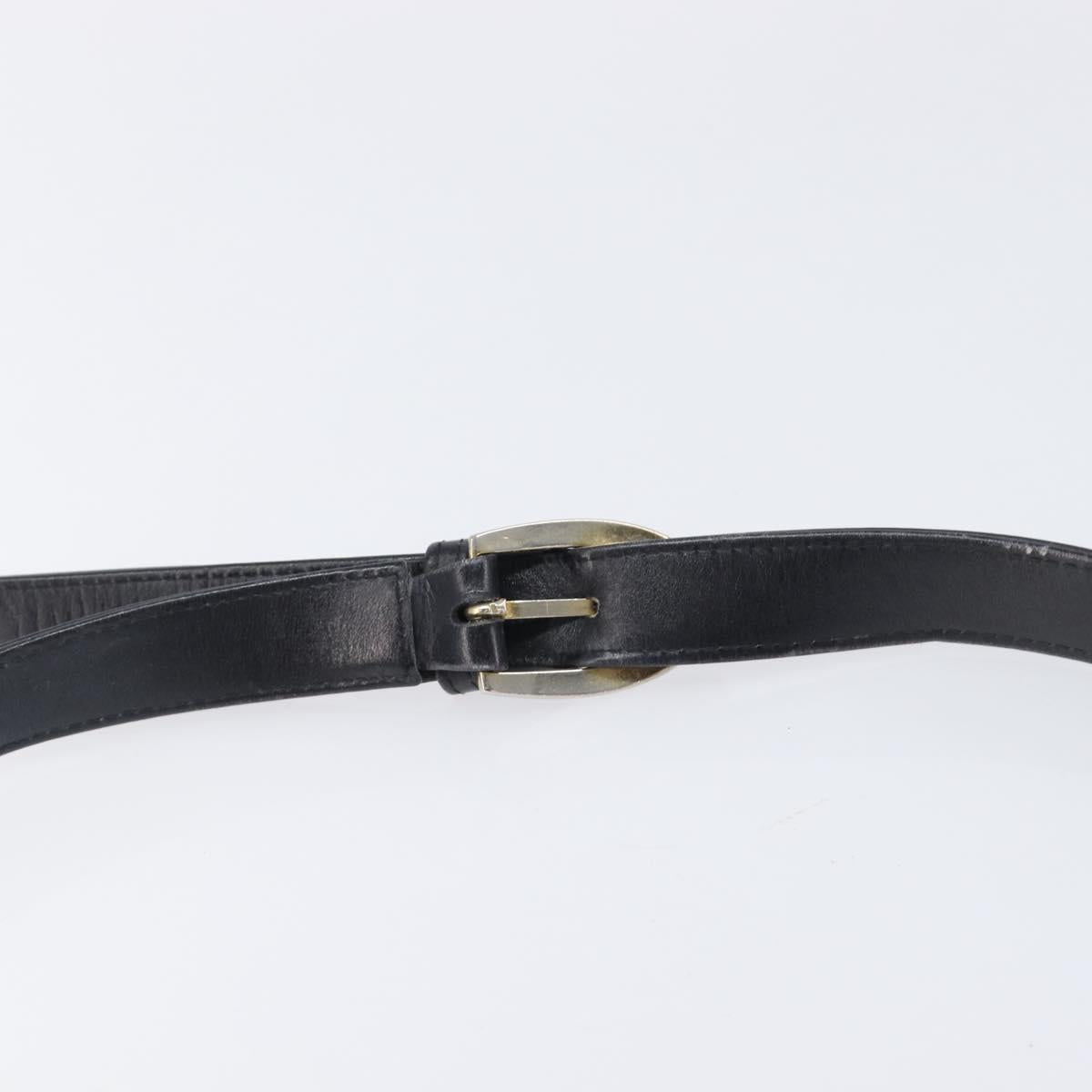 CELINE Horse Carriage Shoulder Bag Leather Black Gold Tone Auth 204631