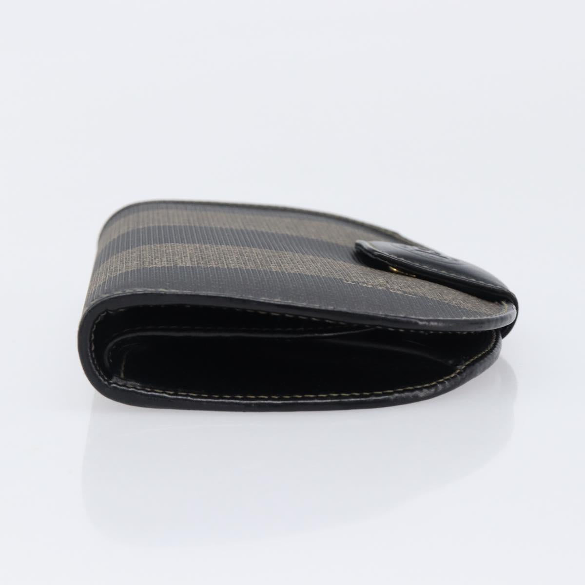 FENDI Pecan Compact Wallet PVC Leather Brown Auth 204634V