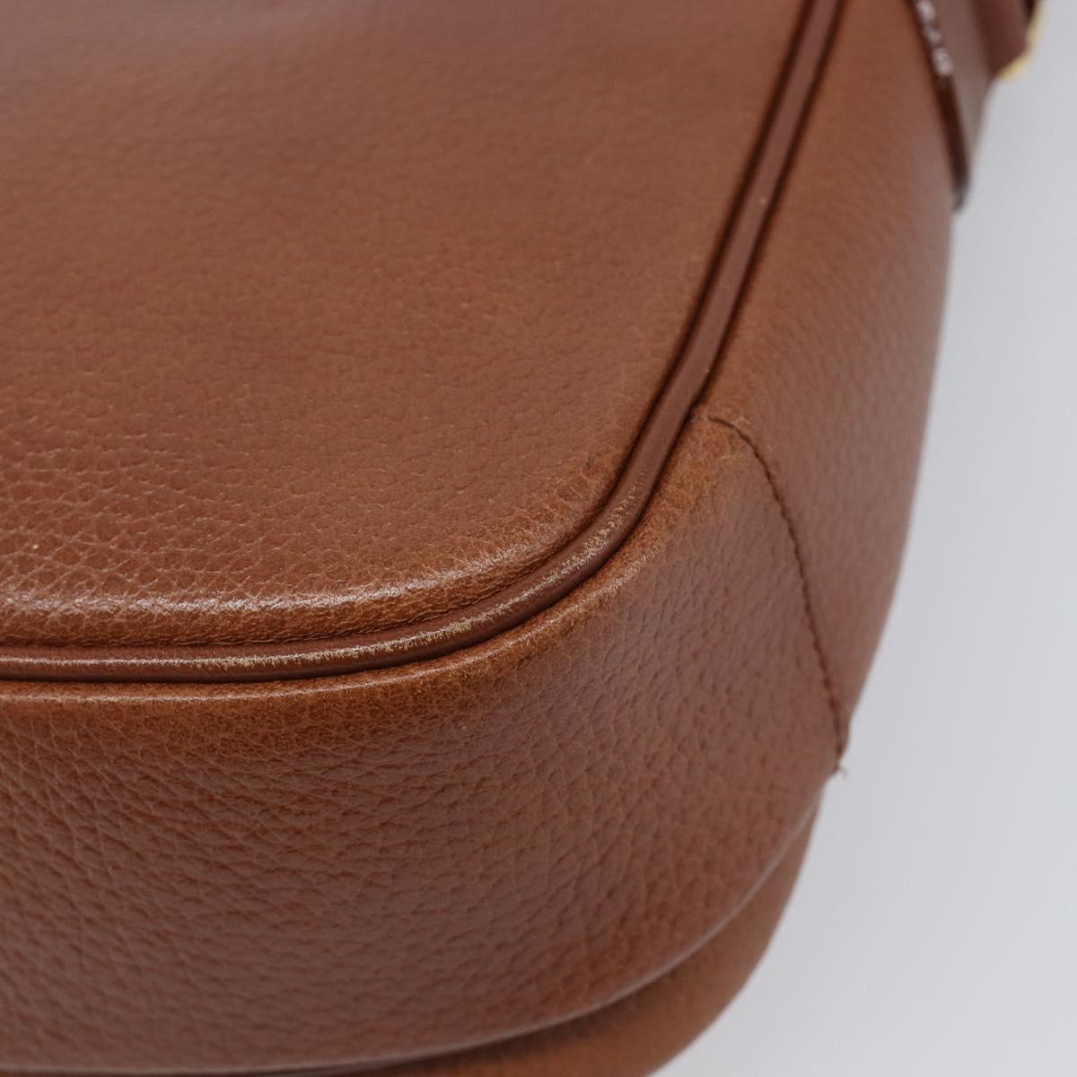 Burberrys Shoulder Bag Leather Brown Gold Tone Auth 204636