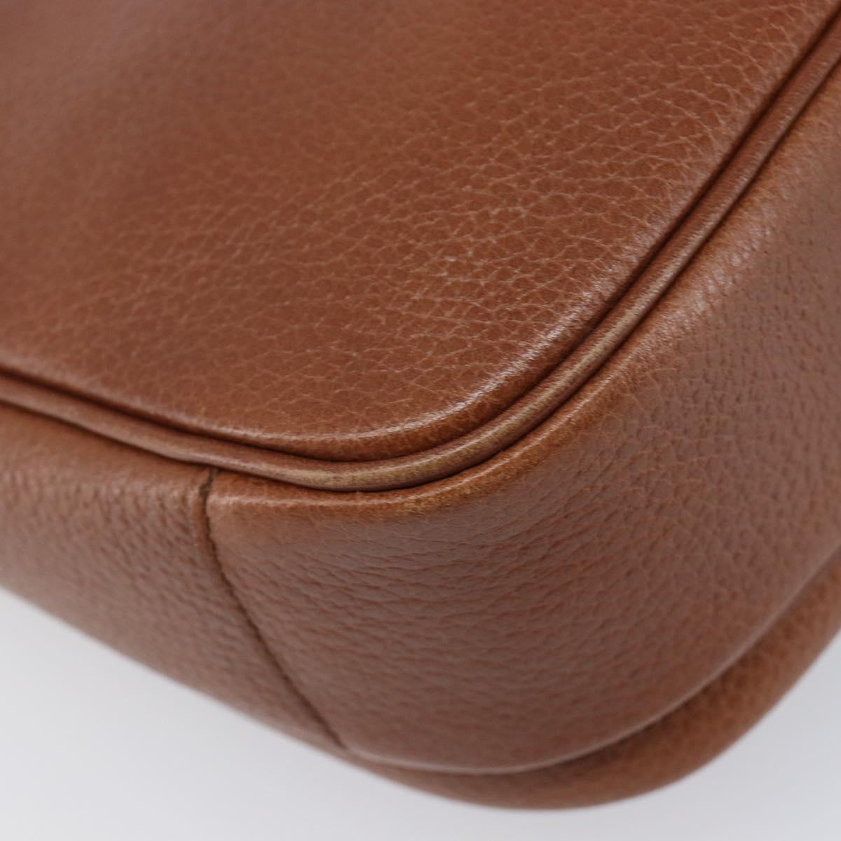 Burberrys Shoulder Bag Leather Brown Gold Tone Auth 204636