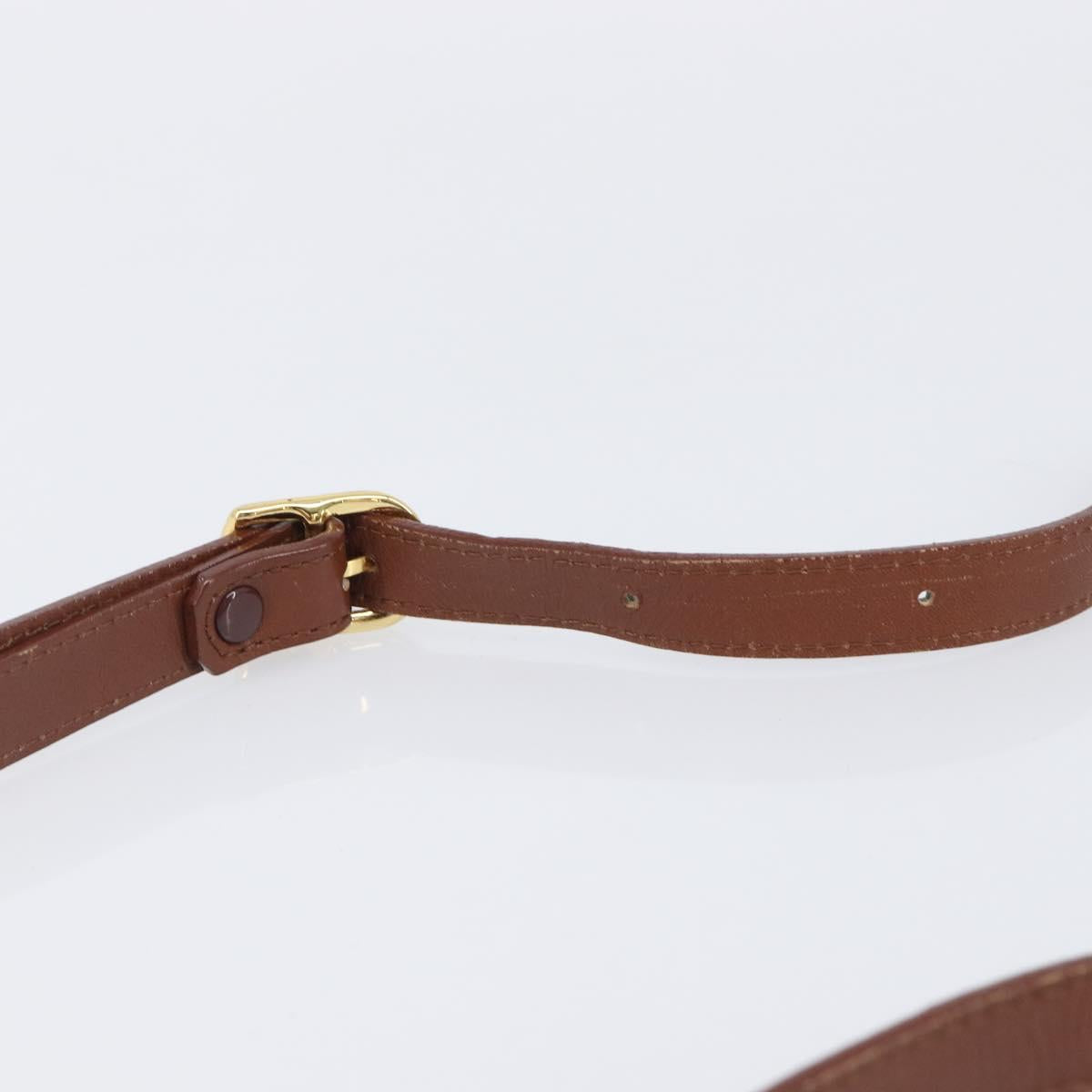 Burberrys Shoulder Bag Leather Brown Gold Tone Auth 204636