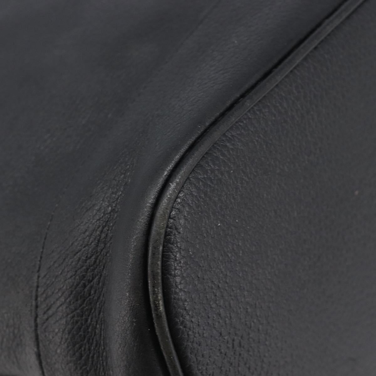 Burberrys Shoulder Bag Leather Black Gold Tone Auth 204637A
