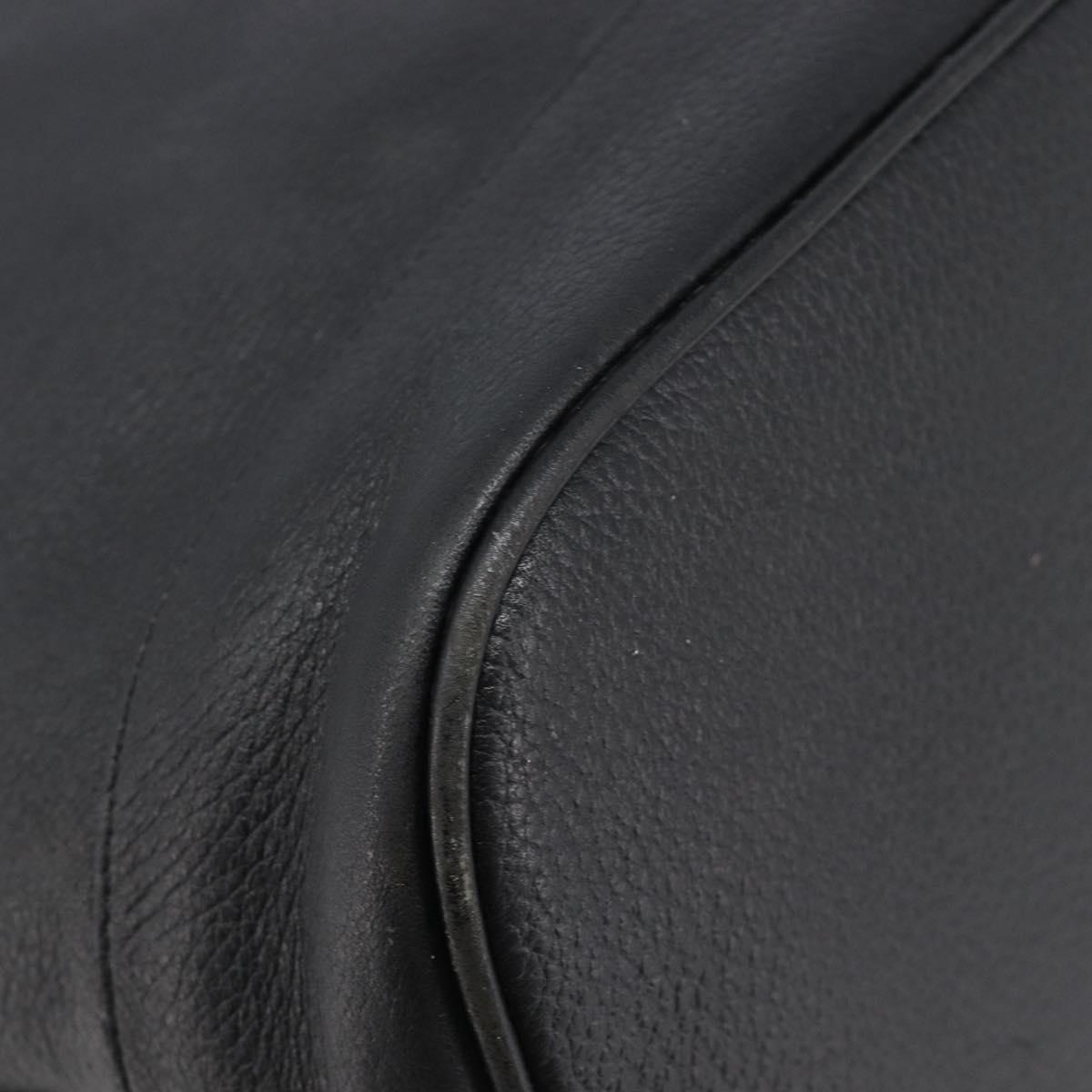Burberrys Shoulder Bag Leather Black Gold Tone Auth 204637A