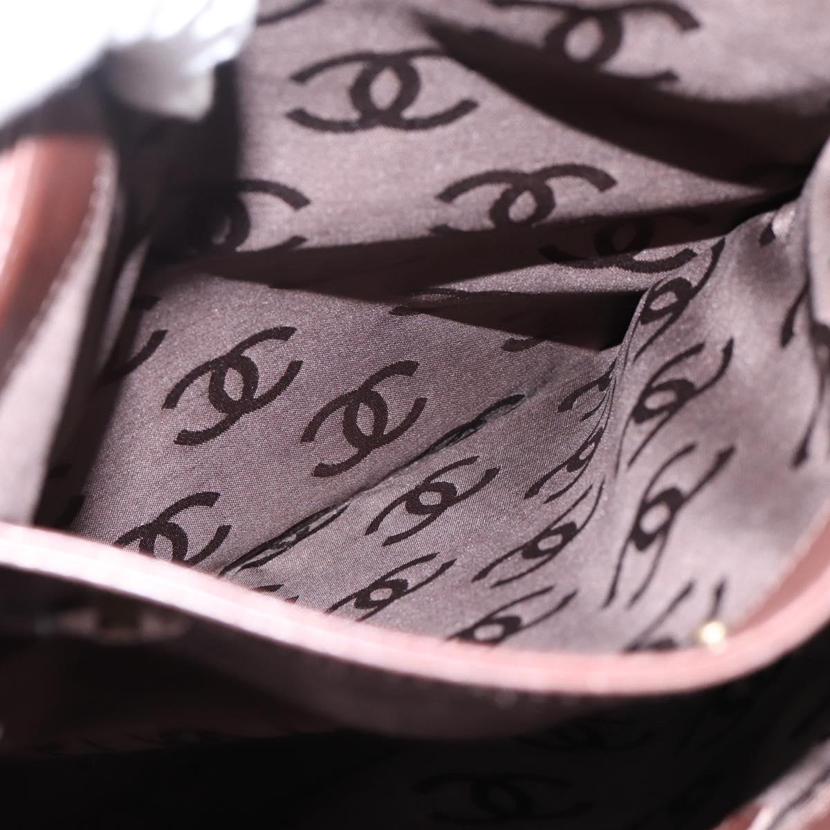 CHANEL Tote Bag Leather Brown Gold Tone CC Auth 204638V