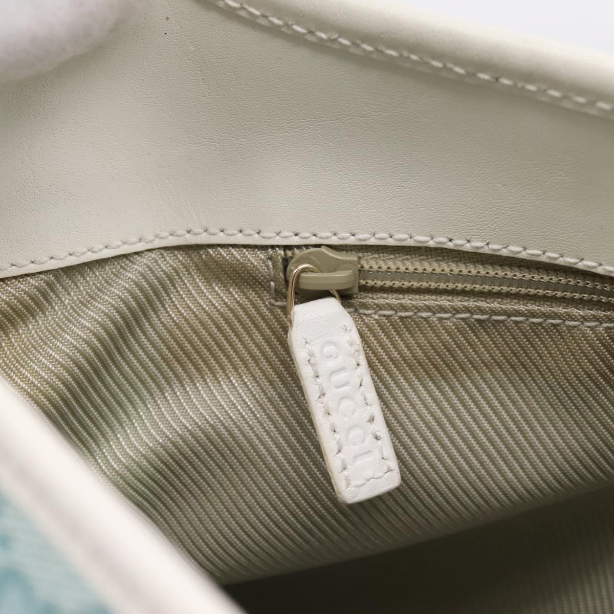 GUCCI GG Canvas Jackie Shoulder Bag Light Blue Gold Tone 001 4057 Auth 204640V