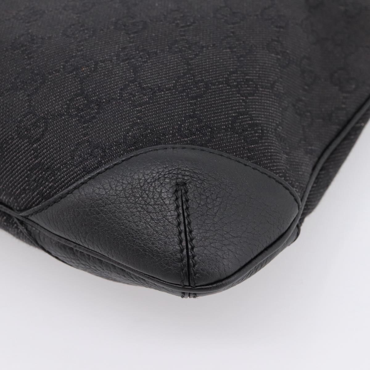 GUCCI GG Canvas Shoulder Bag Outlet Black Silver 196140 Auth 204643V