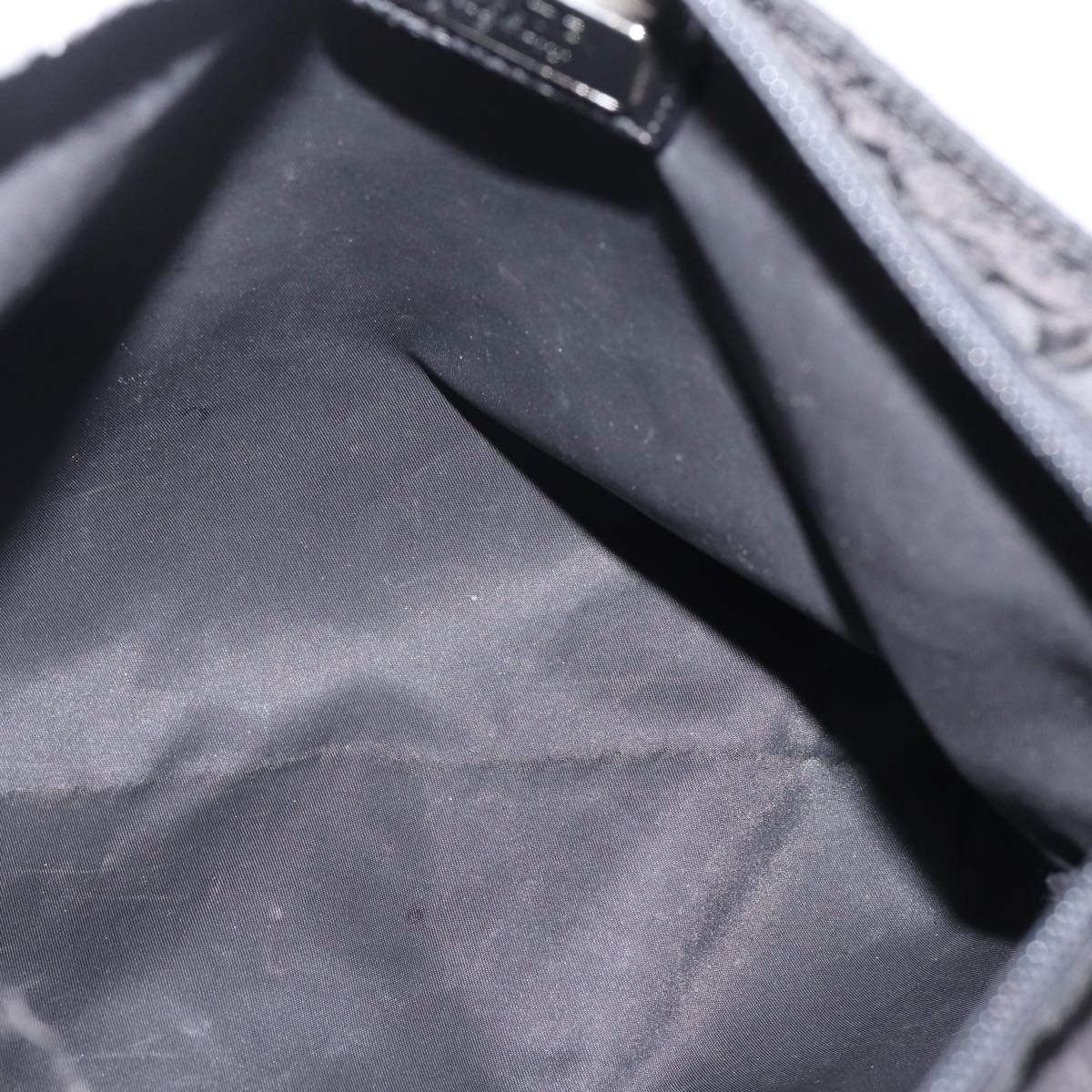 PRADA Shoulder Bag Nylon Black Silver Auth 204646A