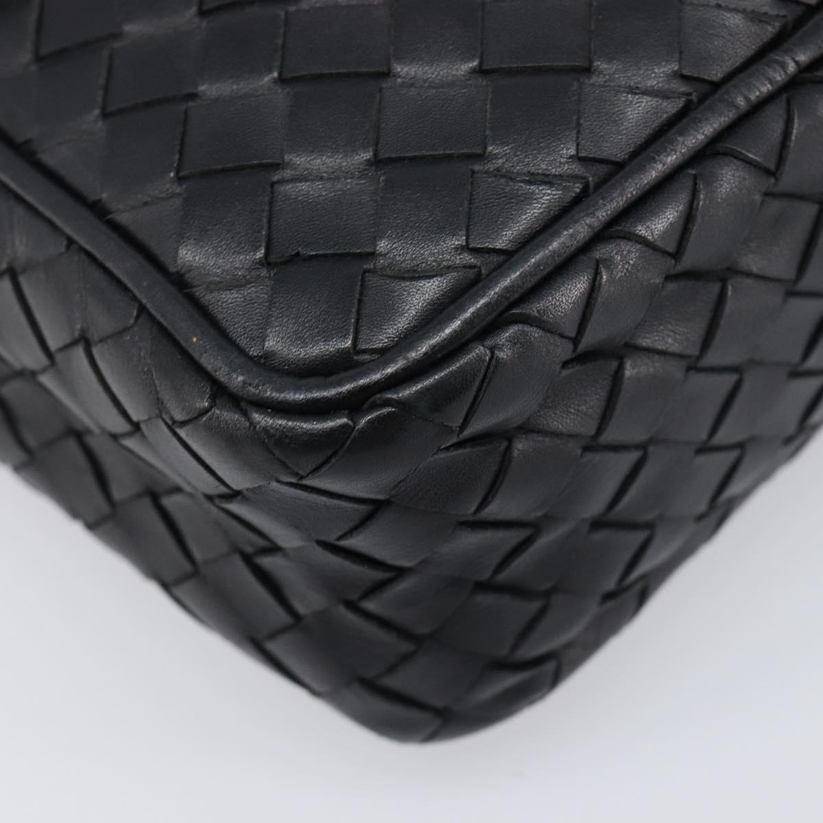 BOTTEGA VENETA INTRECCIATO Shoulder Bag Leather Black 113092 Auth 204647V