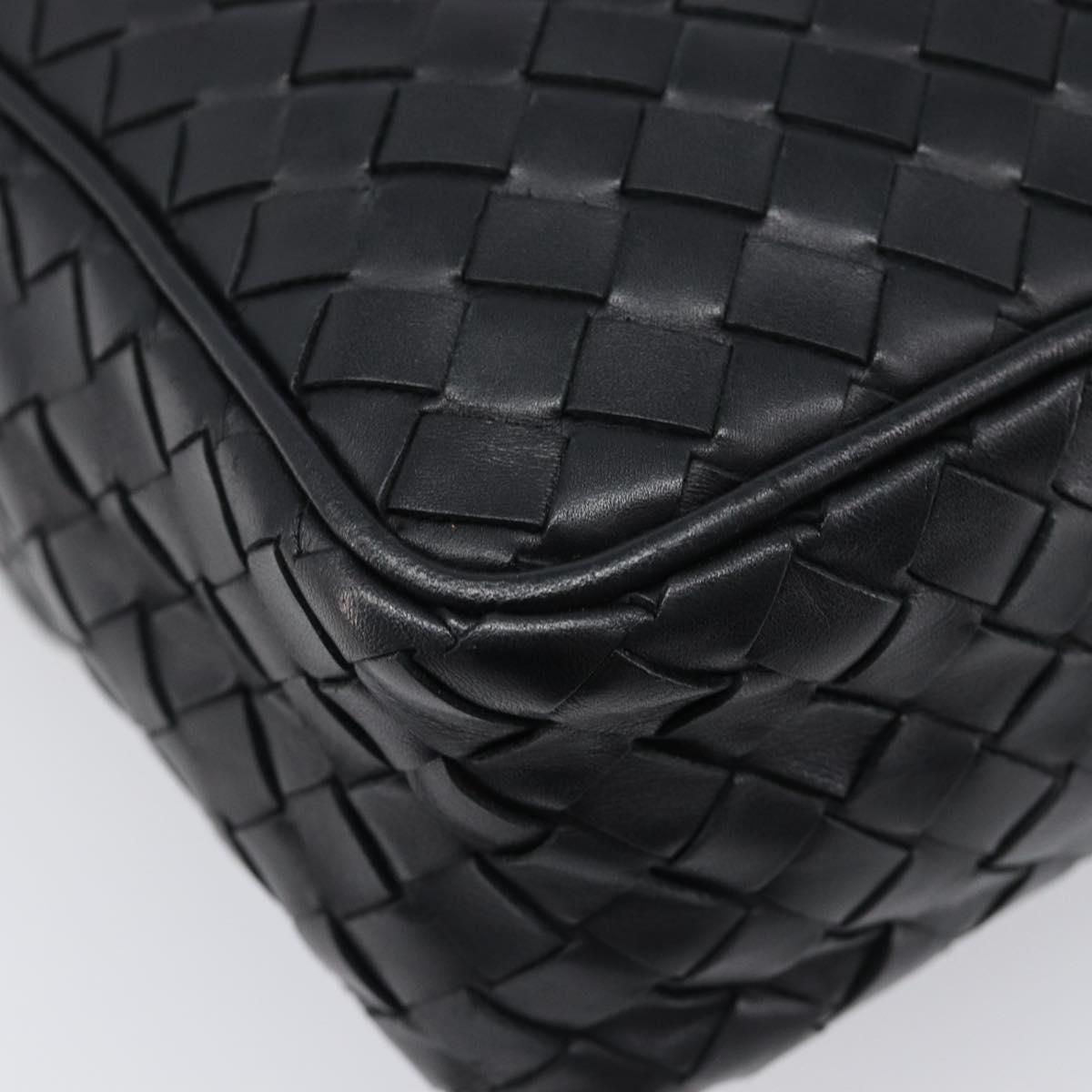 BOTTEGA VENETA INTRECCIATO Shoulder Bag Leather Black 113092 Auth 204647V