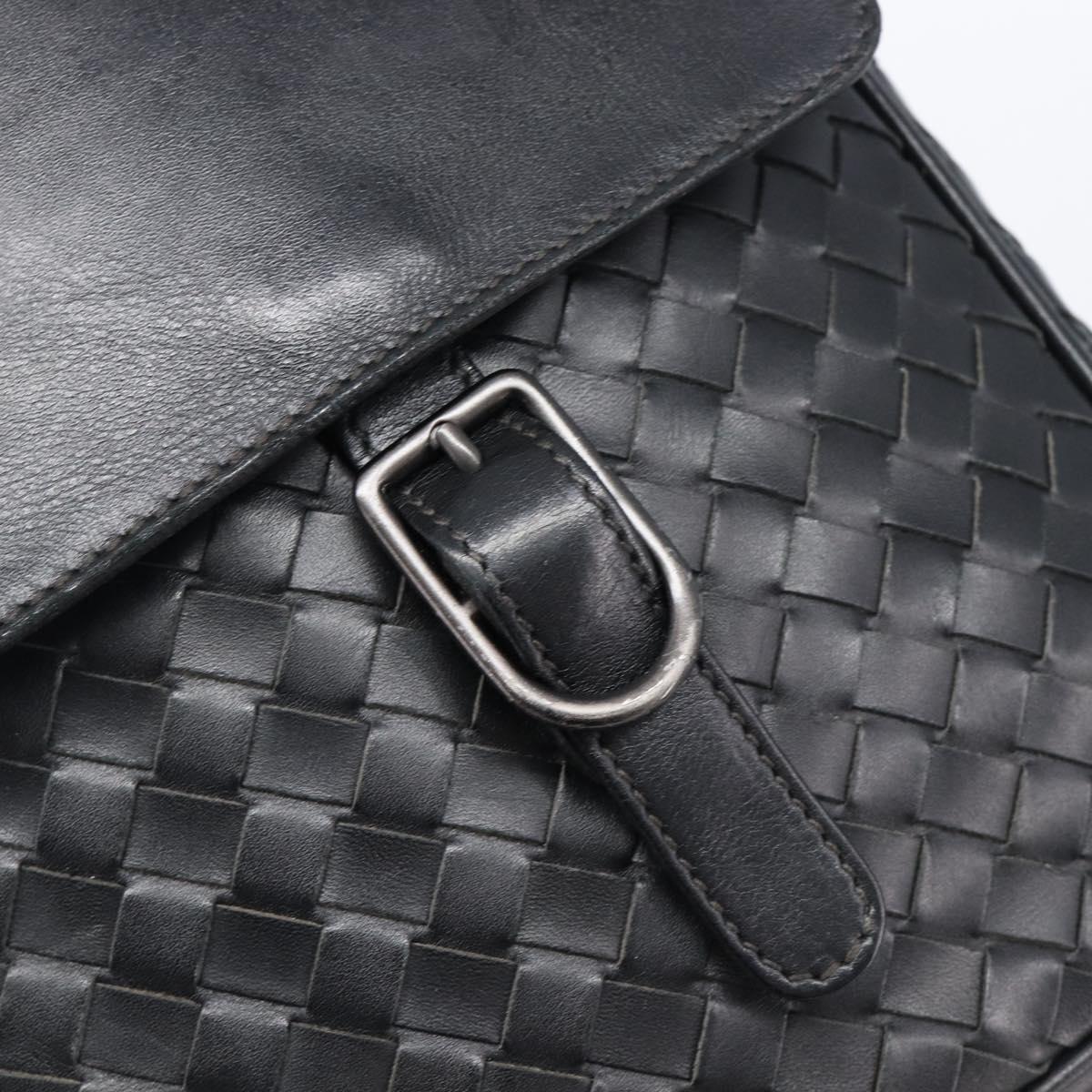 BOTTEGA VENETA INTRECCIATO Shoulder Bag Leather Black 113092 Auth 204647V