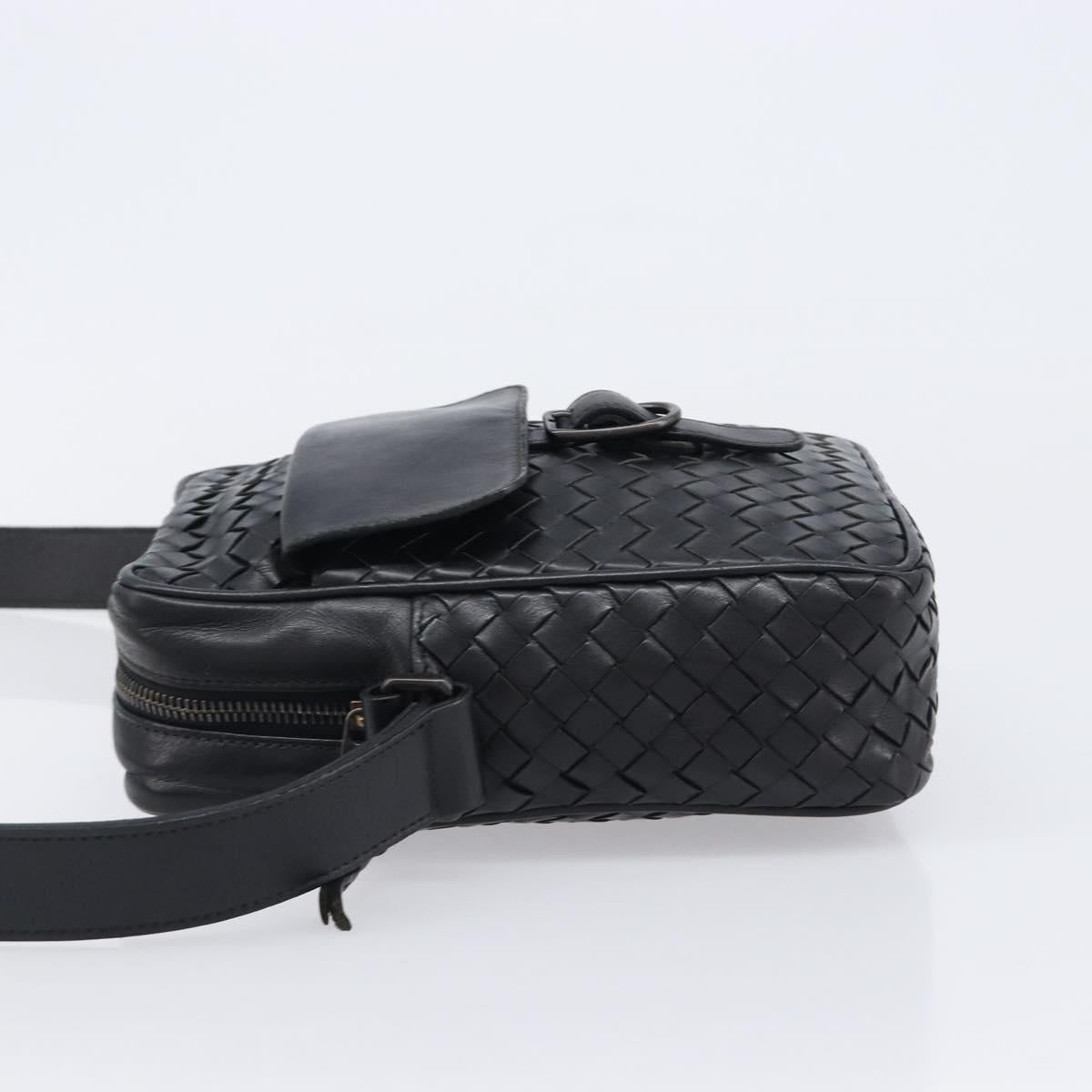 BOTTEGA VENETA INTRECCIATO Shoulder Bag Leather Black 113092 Auth 204647V