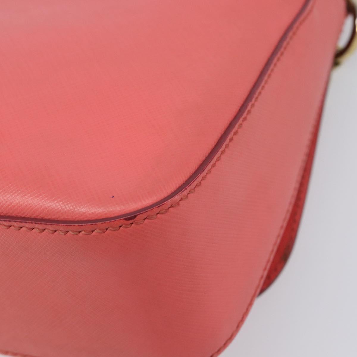 Salvatore Ferragamo Gancini Chain Shoulder Bag Leather Pink Gold Auth 204648A