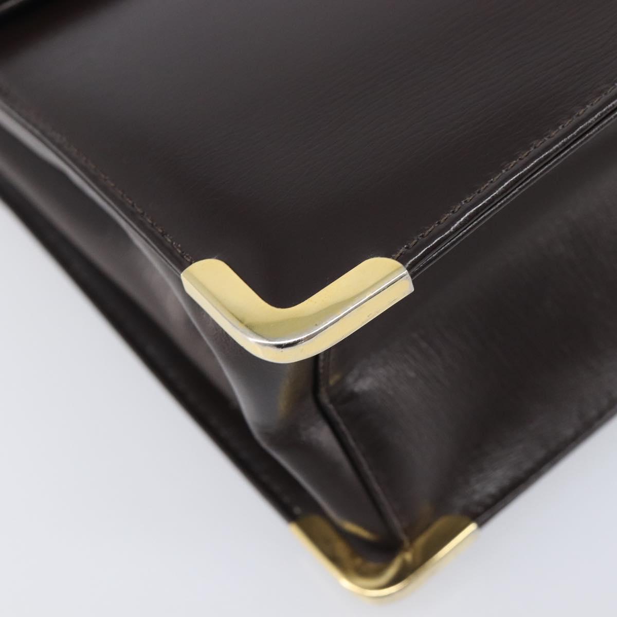 Christian Dior Shoulder Bag Calf Skin Brown Gold Tone Auth 204651A