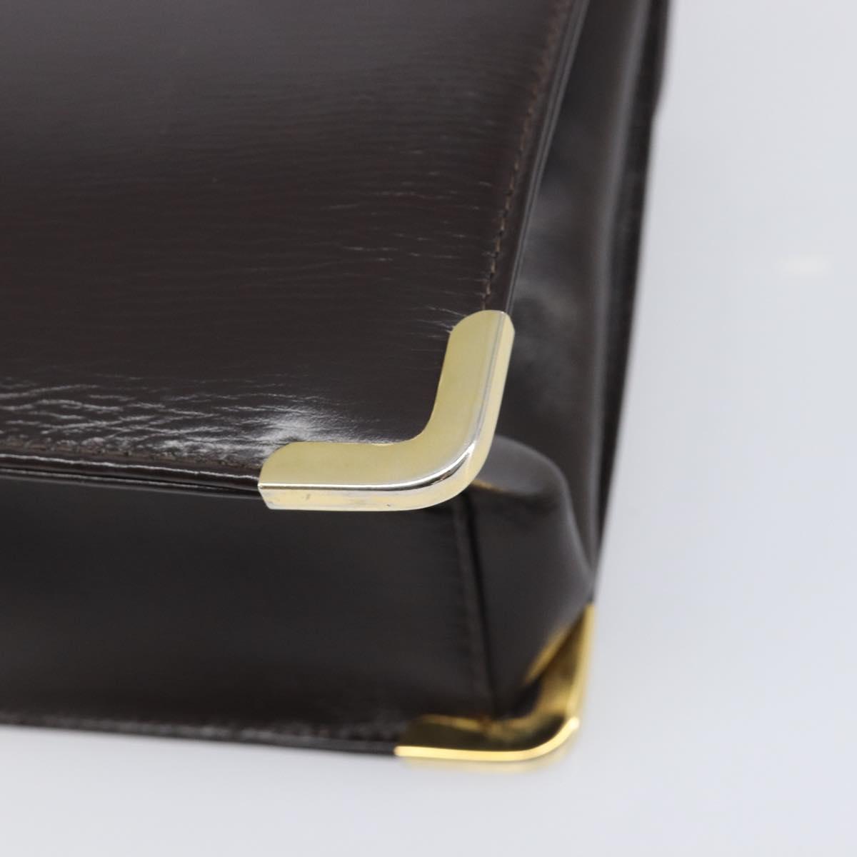 Christian Dior Shoulder Bag Calf Skin Brown Gold Tone Auth 204651A