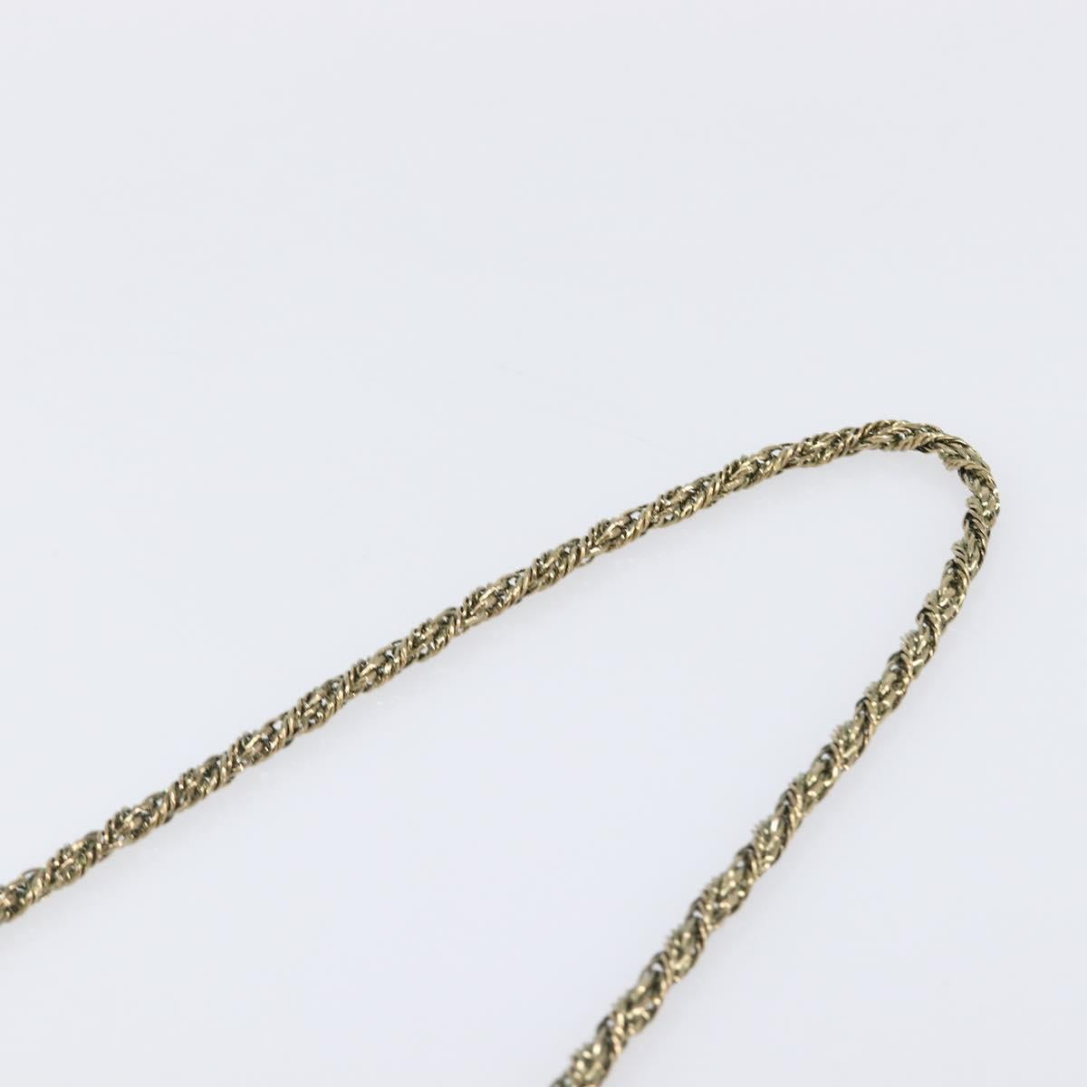 Chloe June Chain Shoulder Bag Leather White Gold Tone Auth 204652A