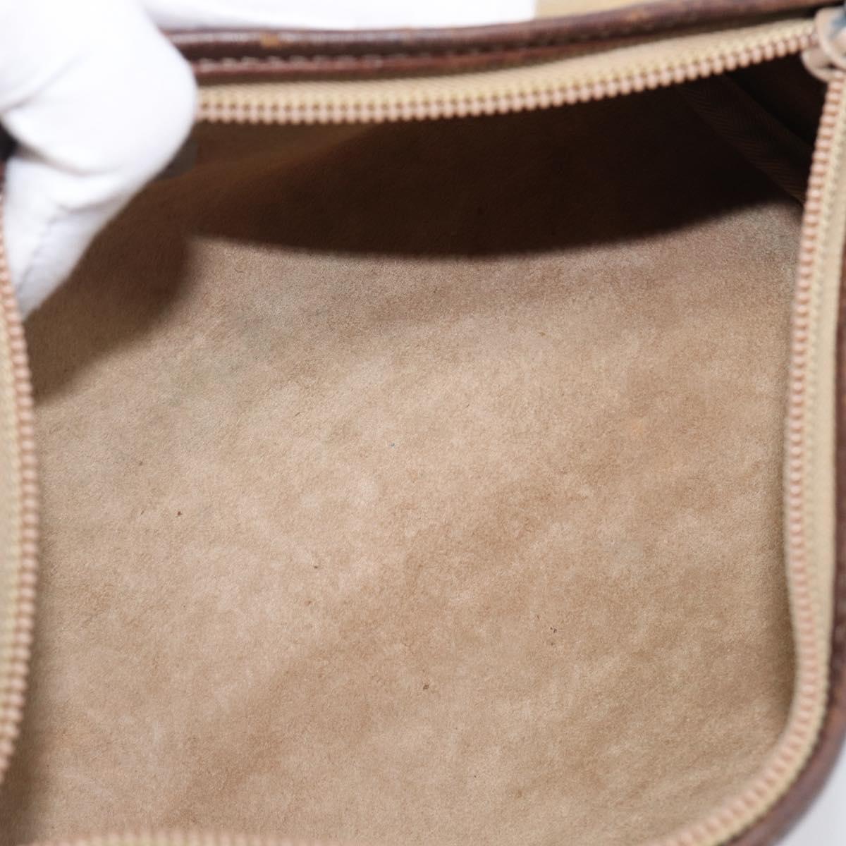 LOEWE Shoulder Bag Leather Beige Gold Tone Auth 204654