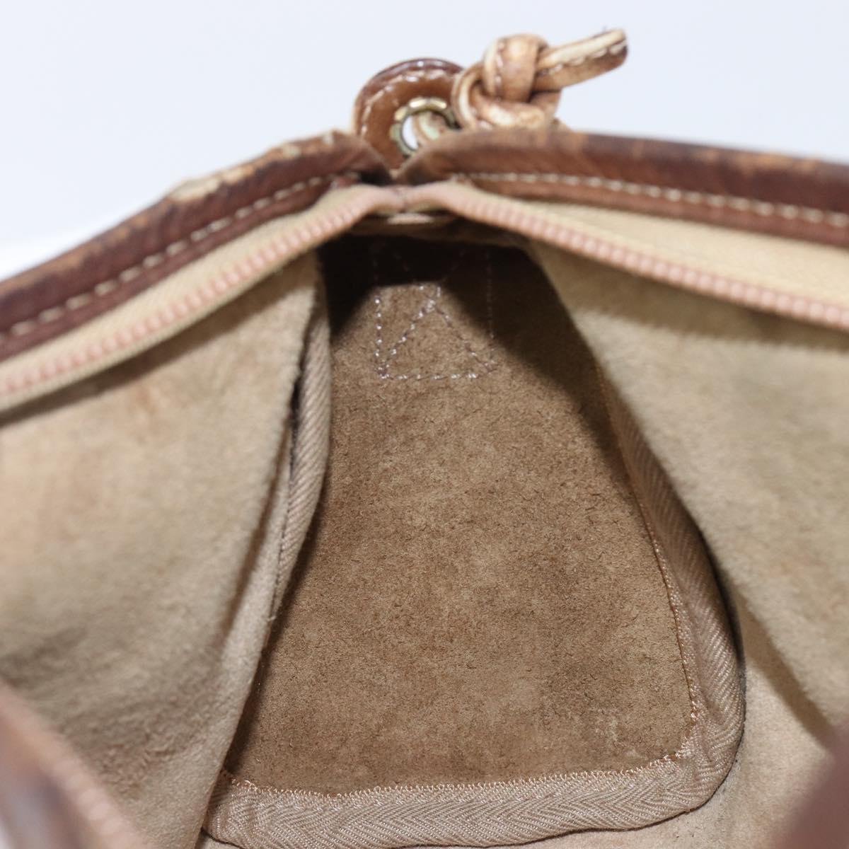 LOEWE Shoulder Bag Leather Beige Gold Tone Auth 204654