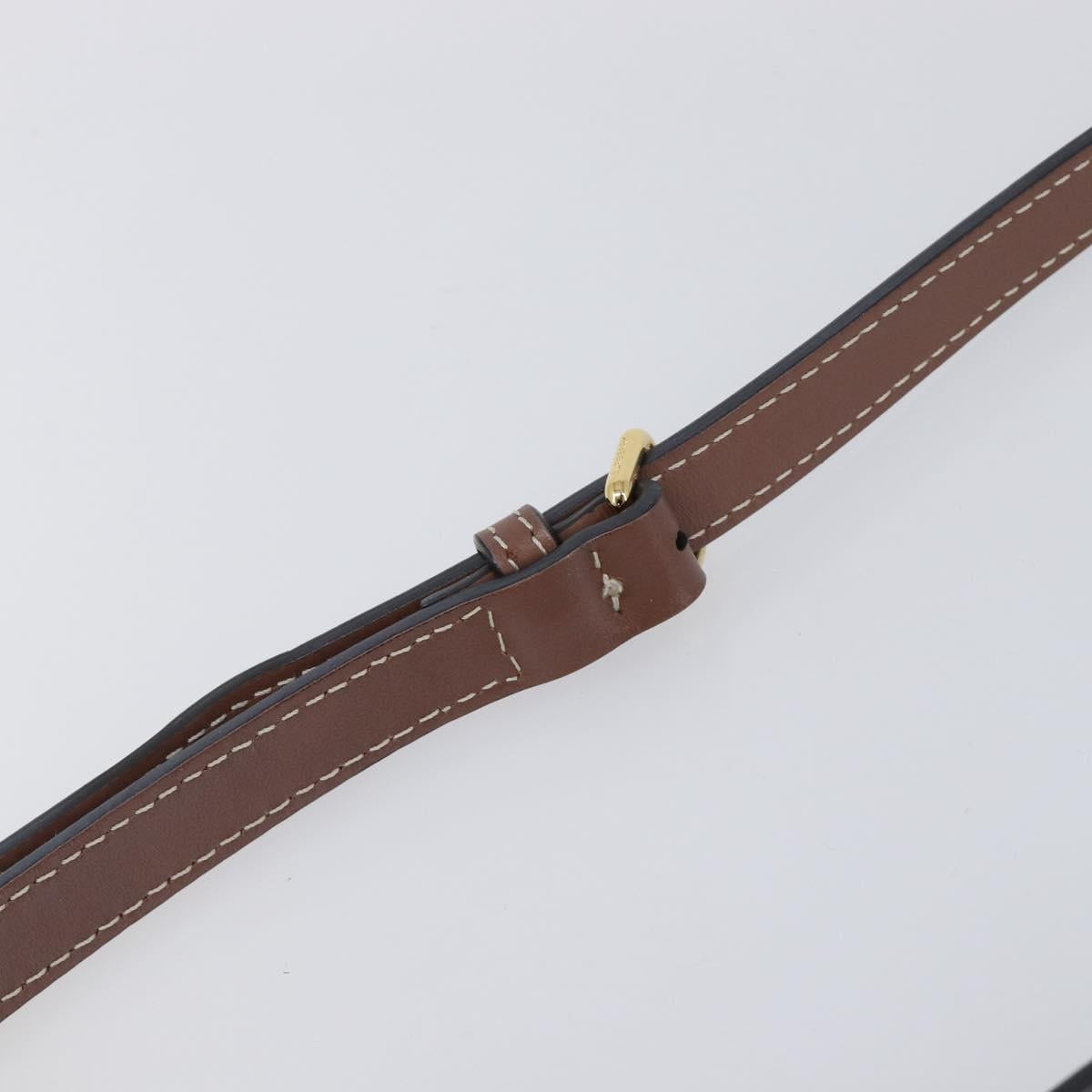 BURBERRY Hand Bag Canvas 2way Beige Gold Auth 204656V