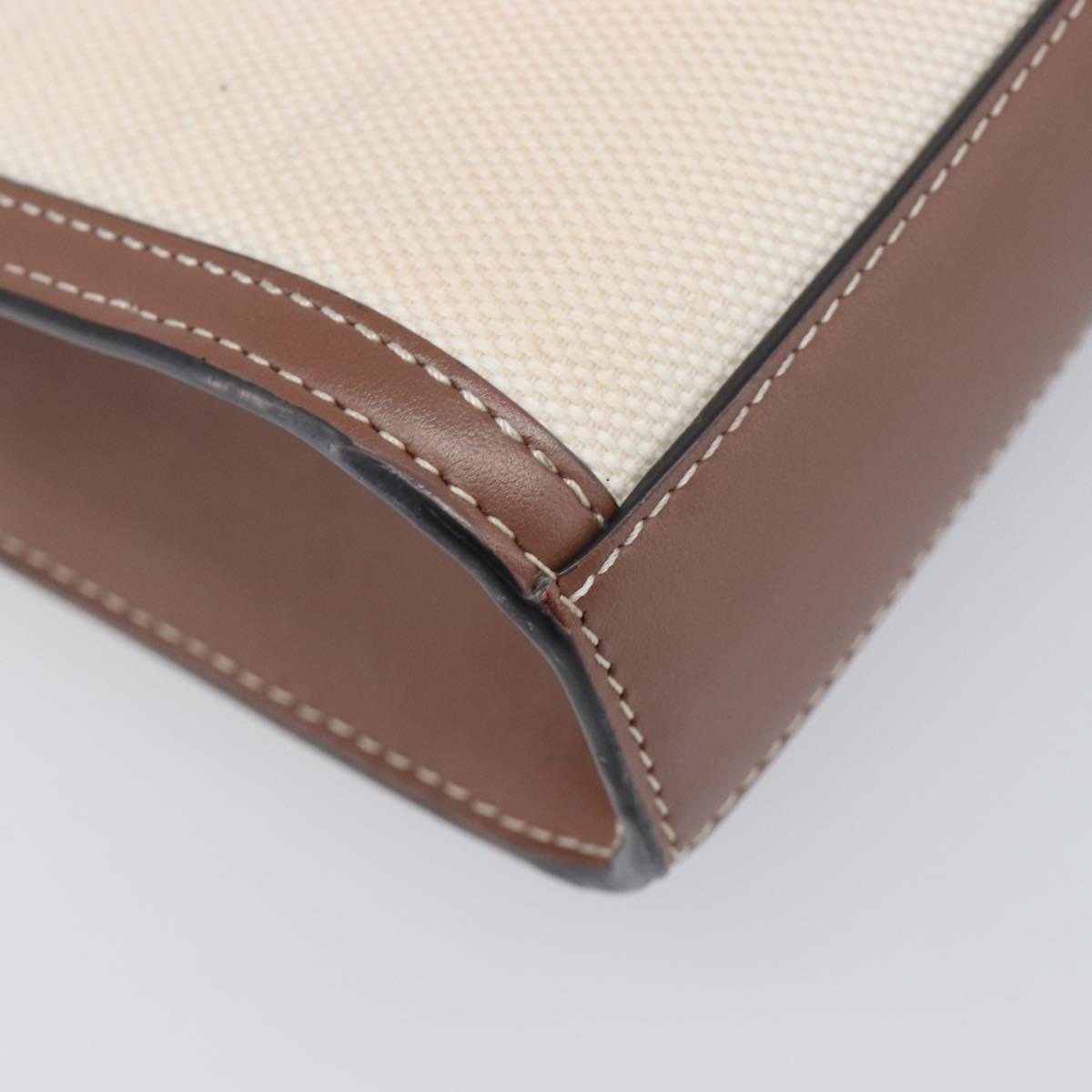 BURBERRY Hand Bag Canvas 2way Beige Gold Auth 204656V
