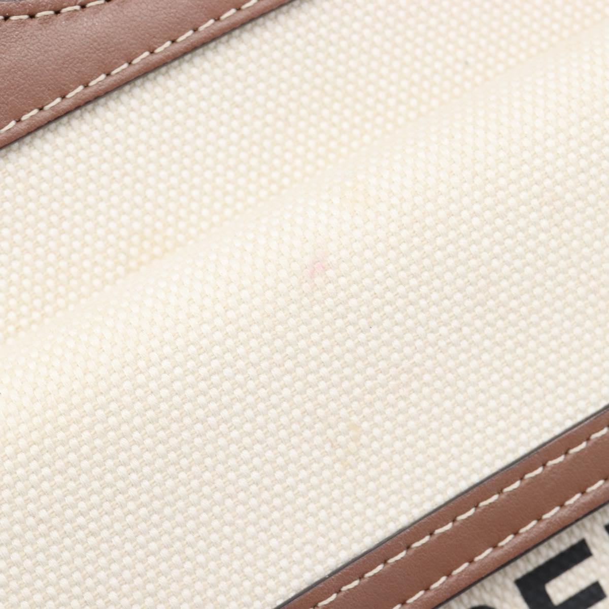 BURBERRY Hand Bag Canvas 2way Beige Gold Auth 204656V
