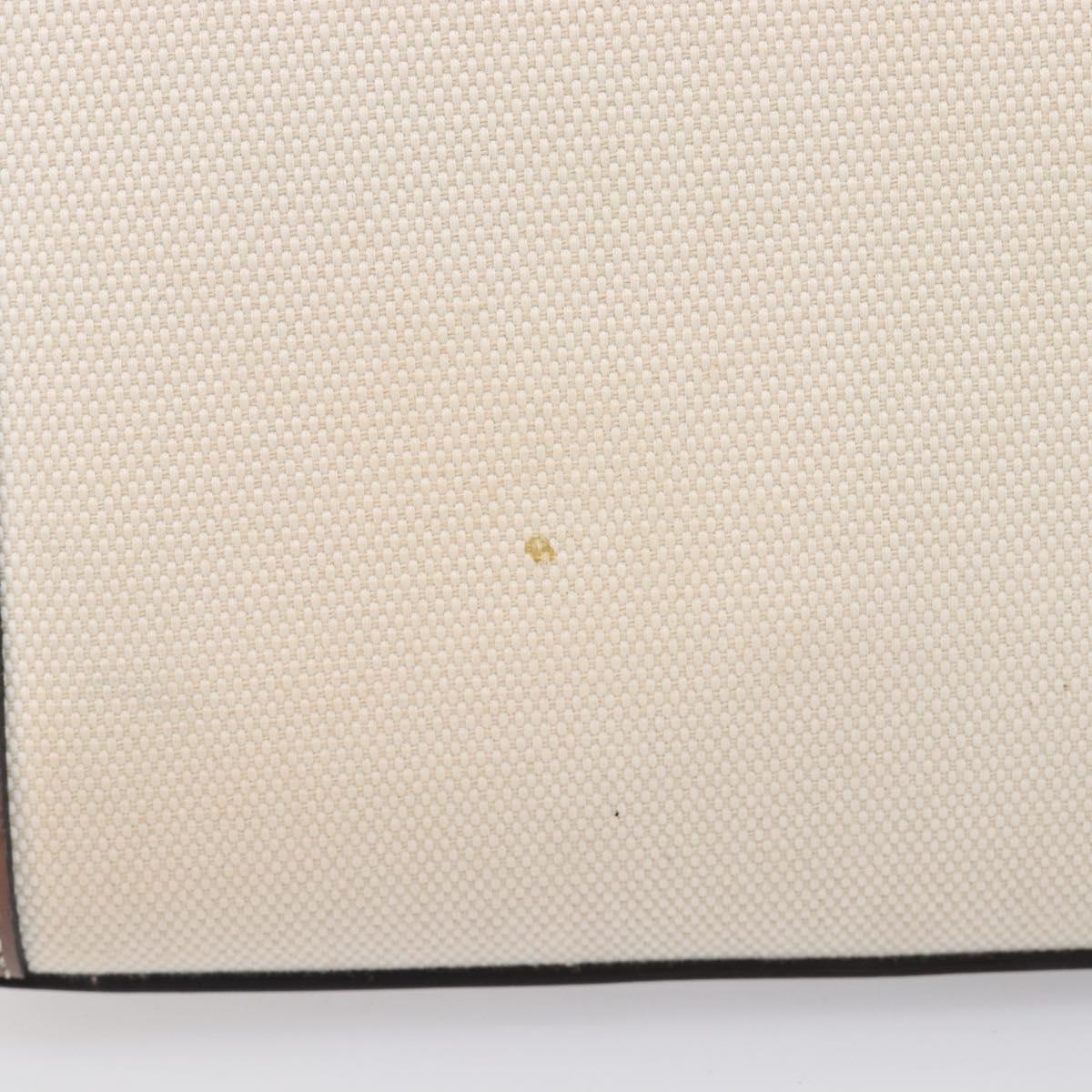 BURBERRY Hand Bag Canvas 2way Beige Gold Auth 204656V