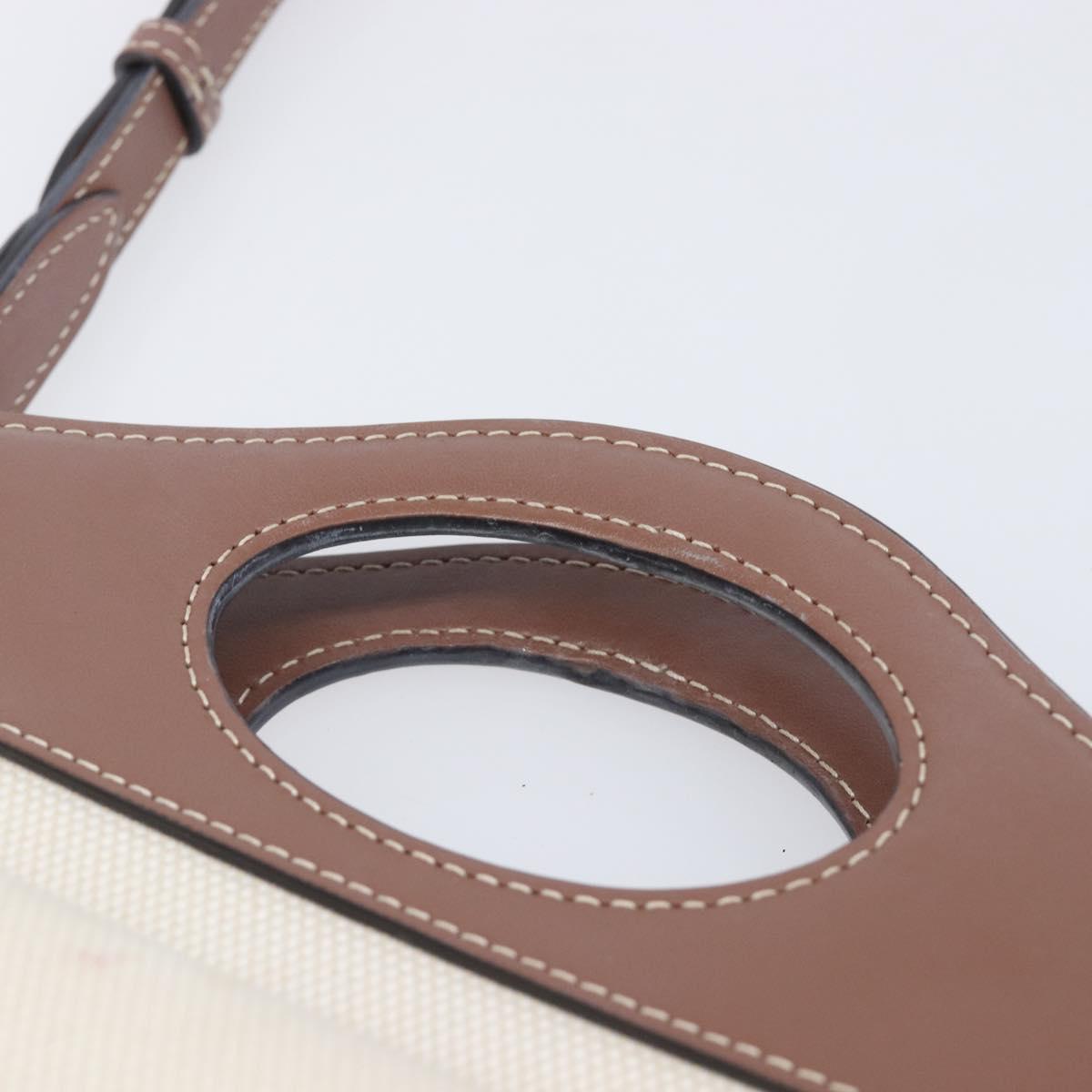 BURBERRY Hand Bag Canvas 2way Beige Gold Auth 204656V