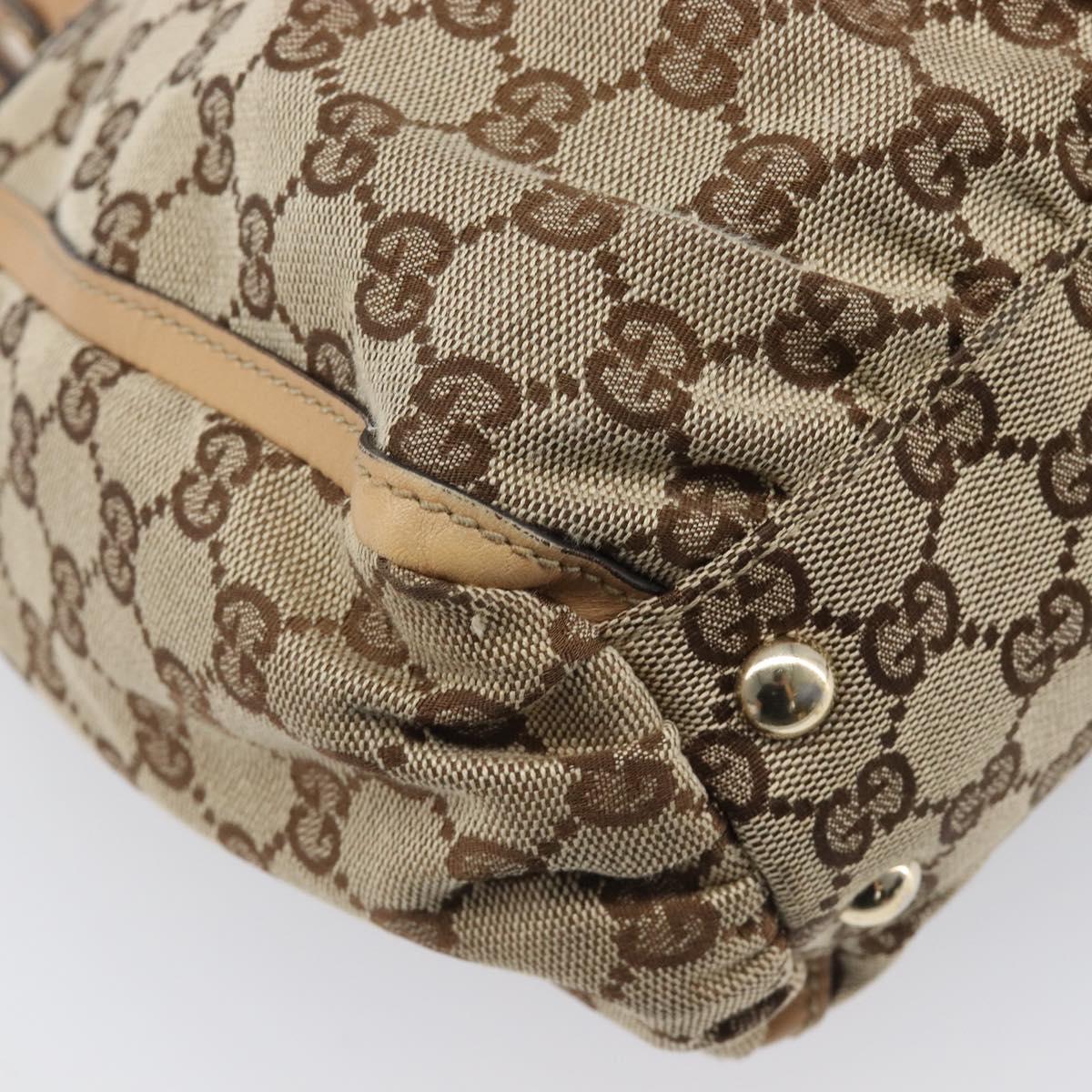 GUCCI GG Canvas Abbey Tote Bag Beige Gold Tone 189831 Auth 204659V