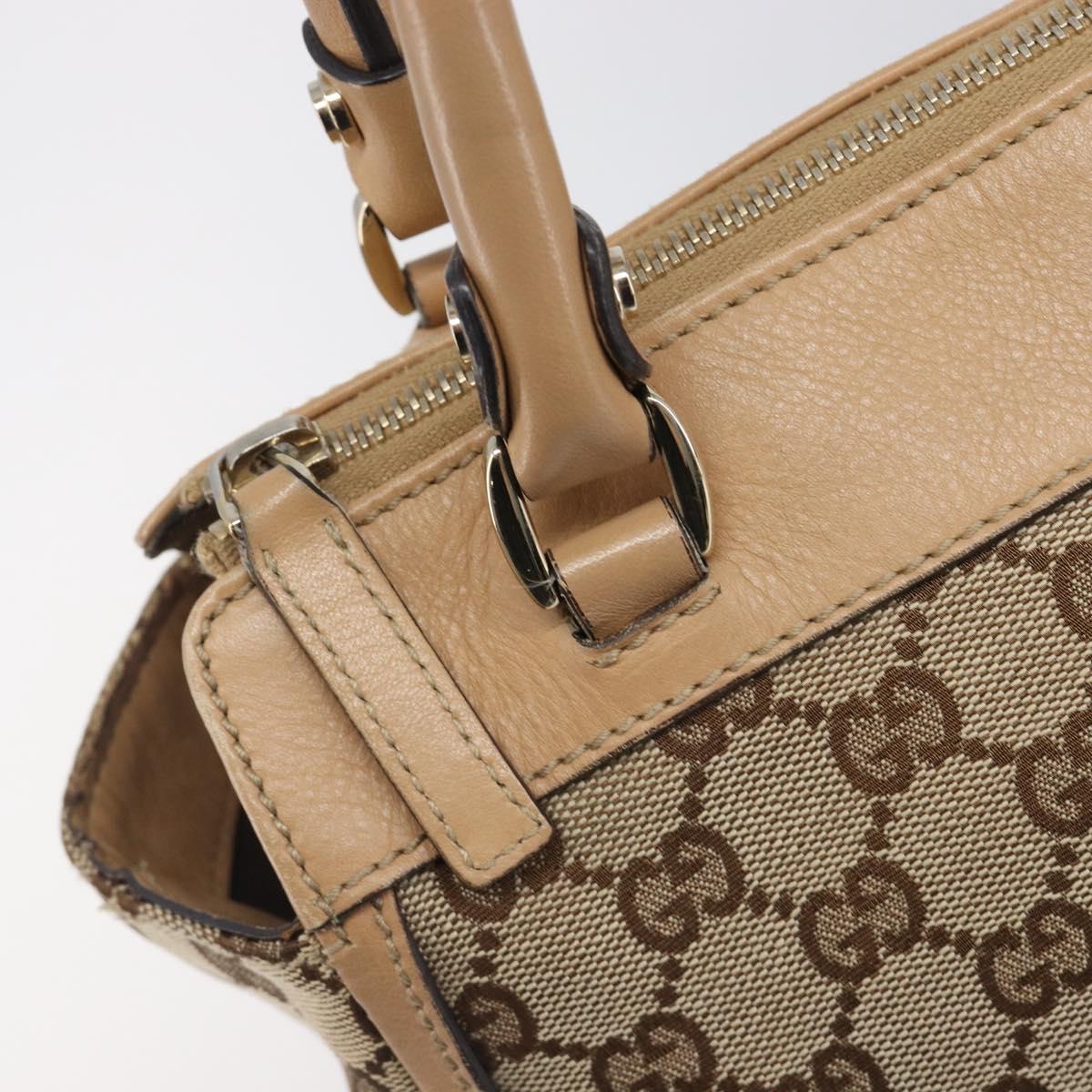 GUCCI GG Canvas Abbey Tote Bag Beige Gold Tone 189831 Auth 204659V