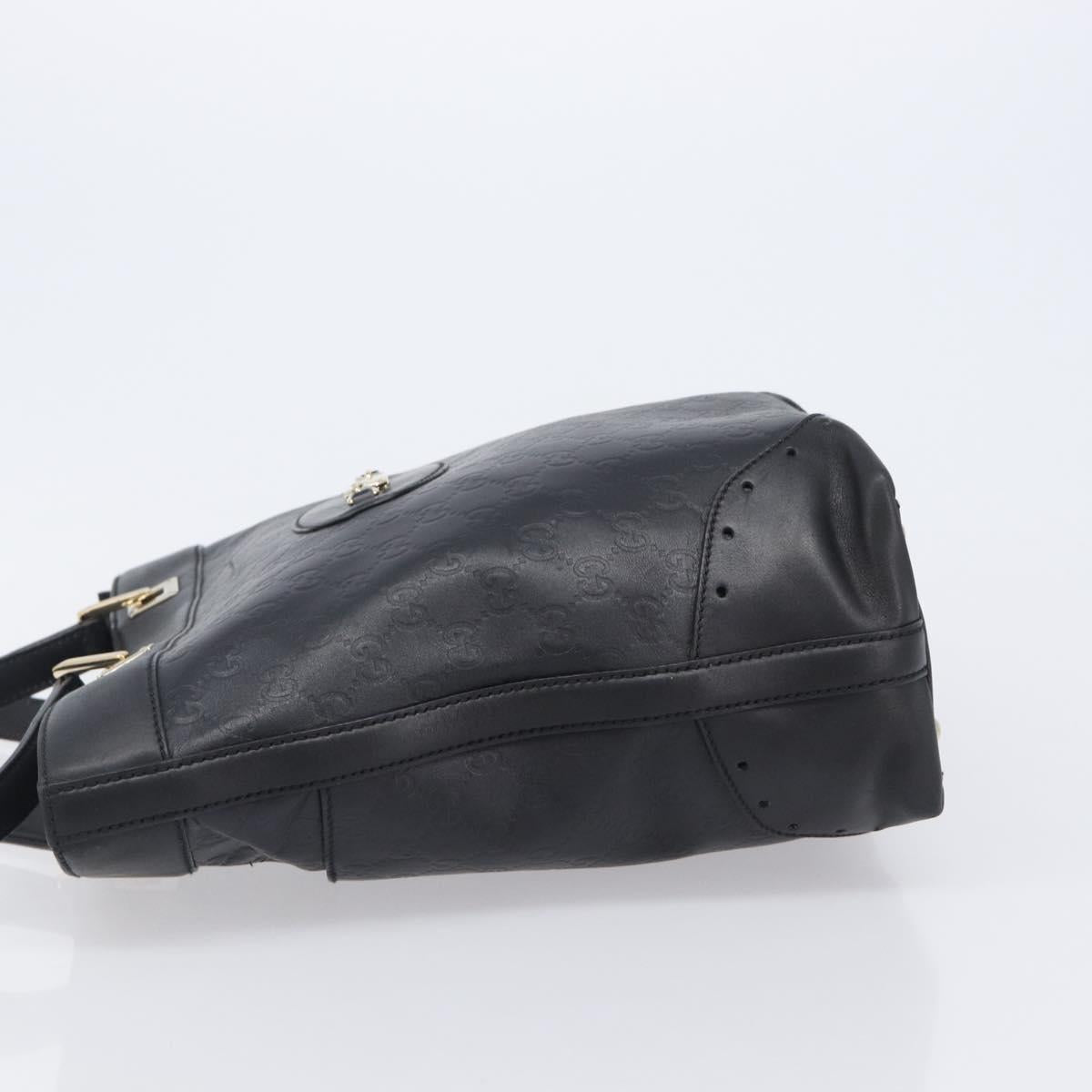GUCCI GuccissimaGG Tote Bag Leather Black Gold Tone 145984 Auth 204661V