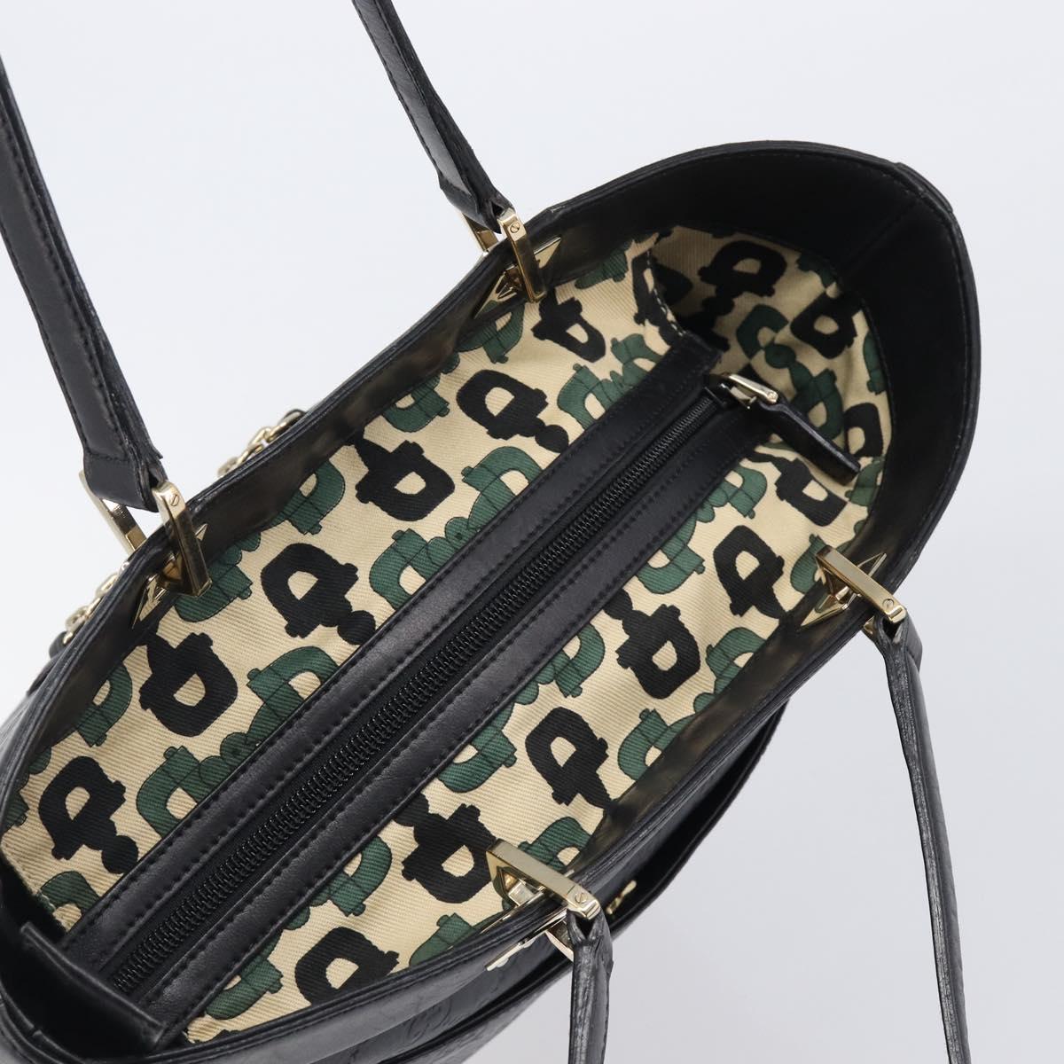 GUCCI GuccissimaGG Tote Bag Leather Black Gold Tone 145984 Auth 204661V