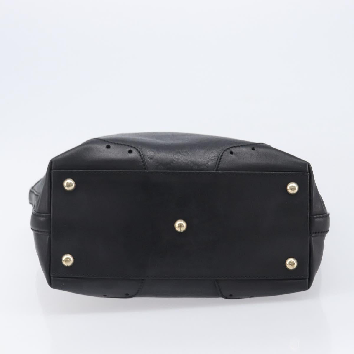 GUCCI GuccissimaGG Tote Bag Leather Black Gold Tone 145984 Auth 204661V