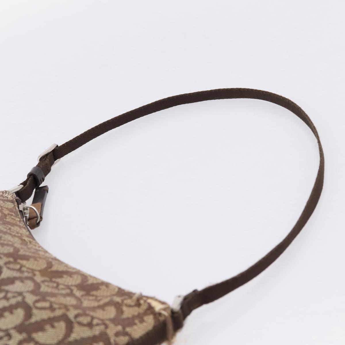 Christian Dior Trotter Canvas Accessory Pouch Beige Silver Auth 204663