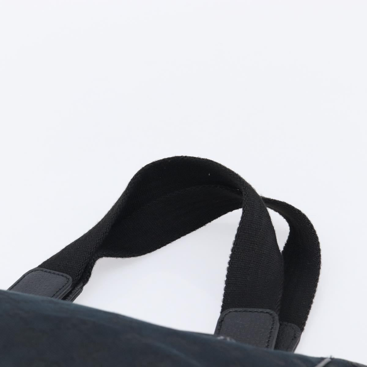 GUCCI GG Canvas Hand Bag Black Gold Tone 145810 Auth 204666V