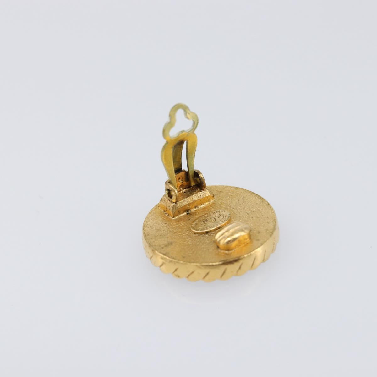 CHANEL Earring Metal Gold Tone CC Auth 204673V