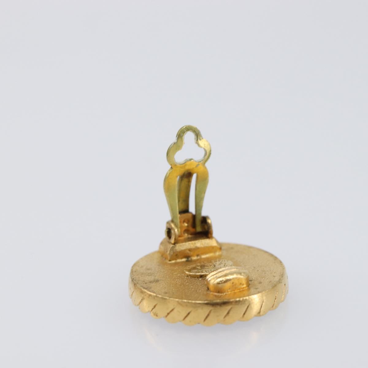 CHANEL Earring Metal Gold Tone CC Auth 204673V