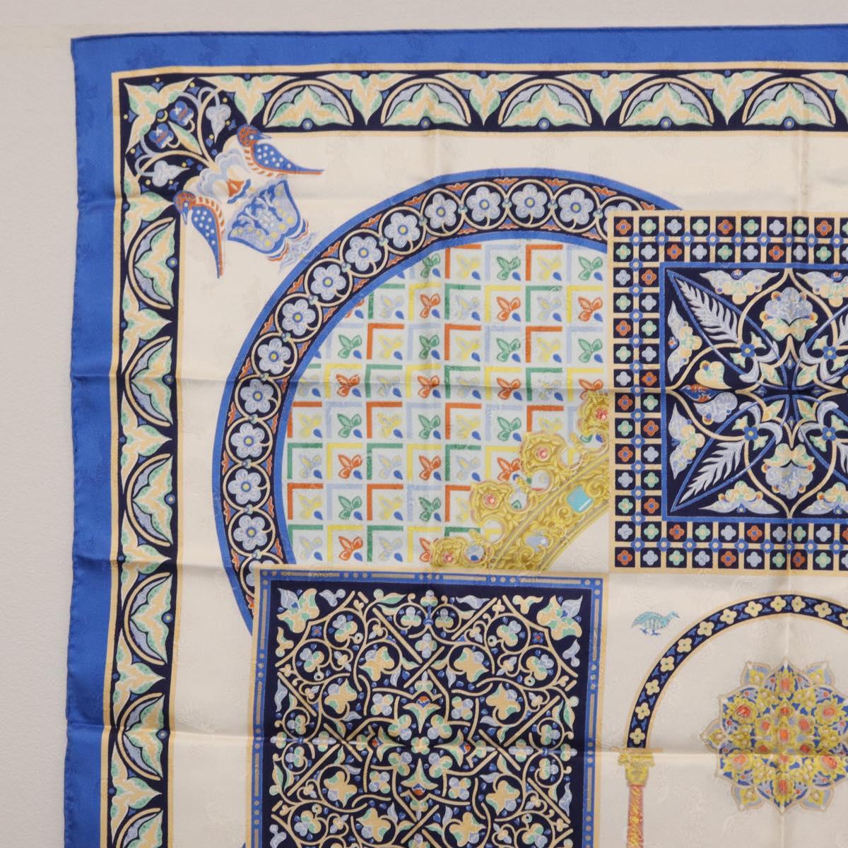 HERMES Carre90 Scarf Silk ""CIELS BYZANTINS"" Blue Auth 204698M