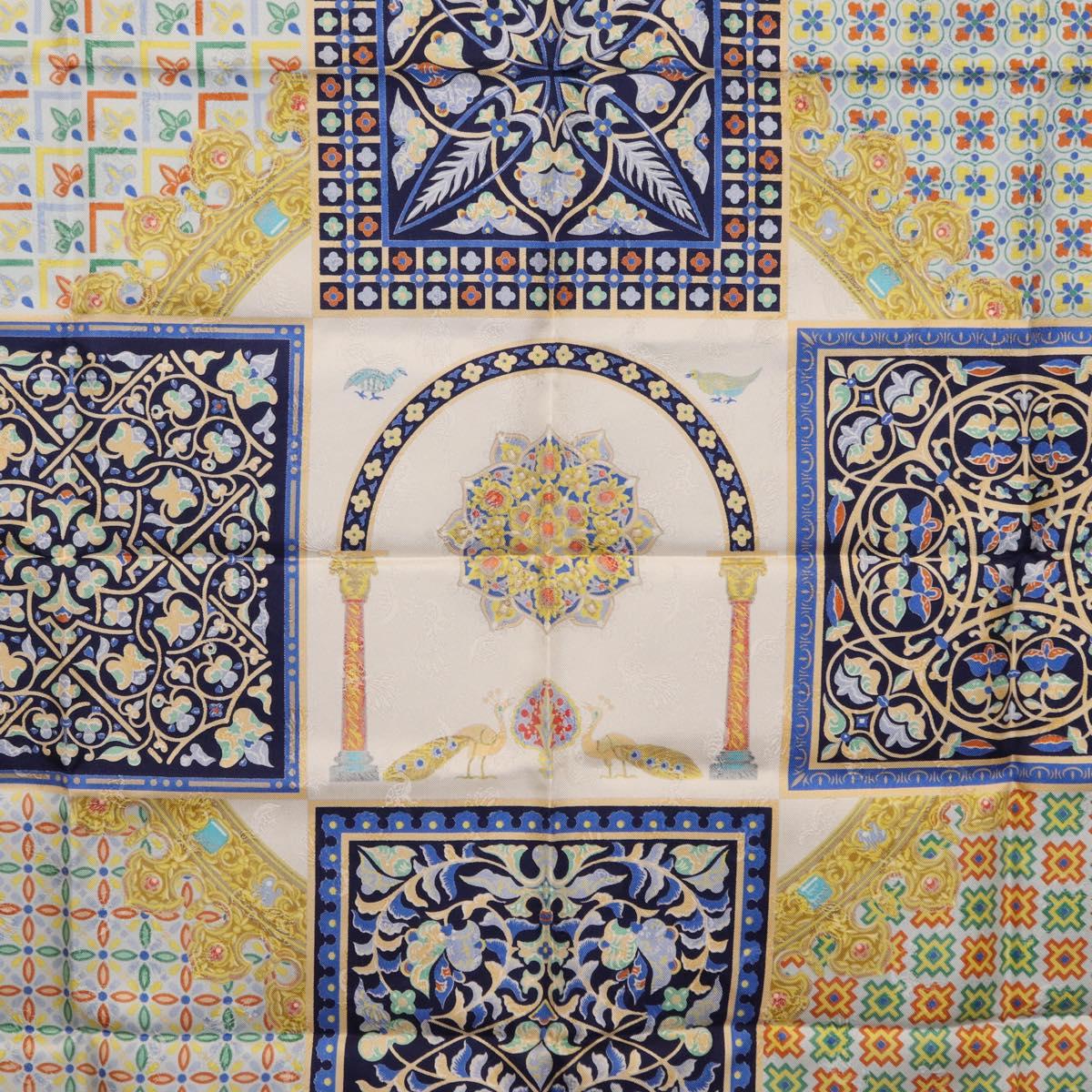 HERMES Carre90 Scarf Silk ""CIELS BYZANTINS"" Blue Auth 204698M