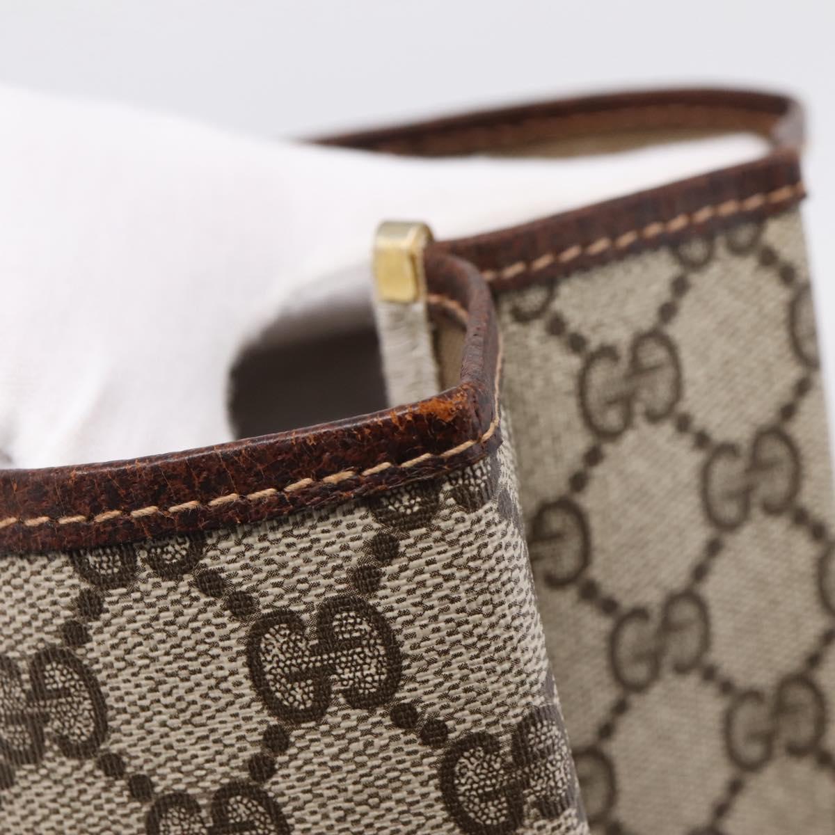 GUCCI GG Supreme Web Sherry Line Tote Bag PVC Beige Gold Auth 204701A