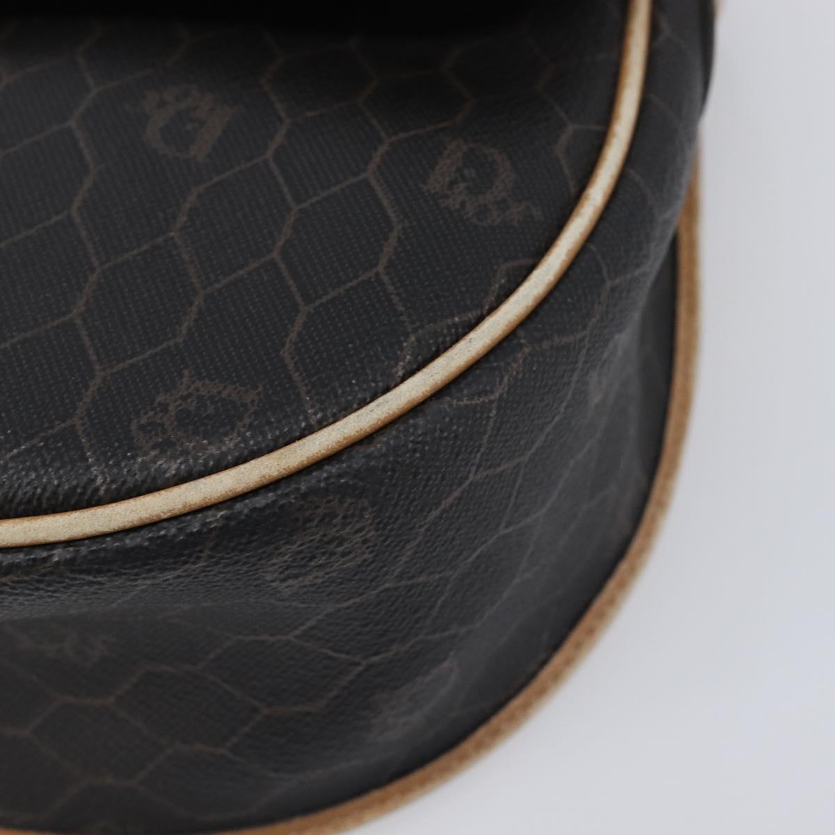 Christian Dior Honeycomb Shoulder Bag PVC Leather Black Gold Tone Auth 204704