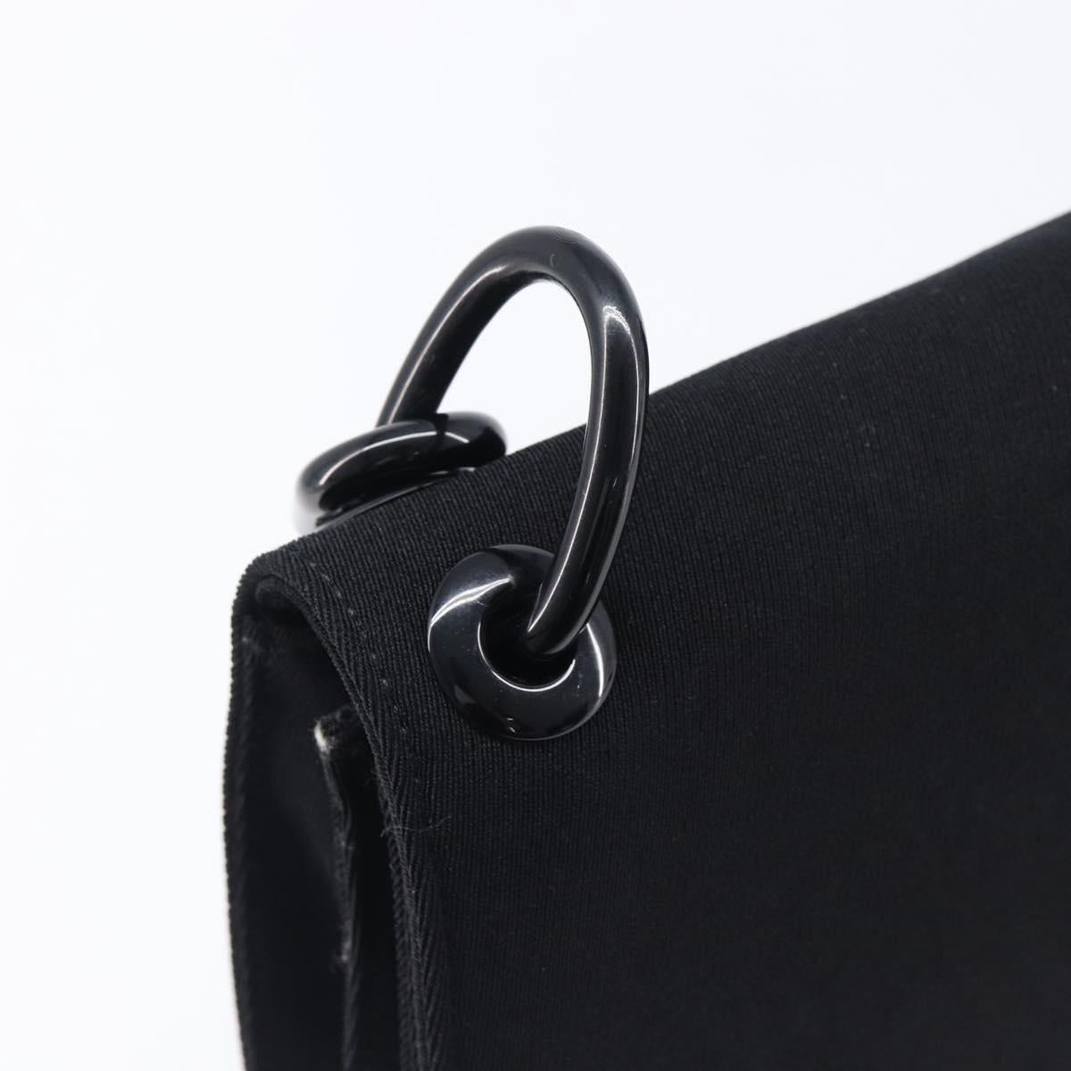 PRADA Plastic Chain Shoulder Bag Cotton Black Auth 204708V