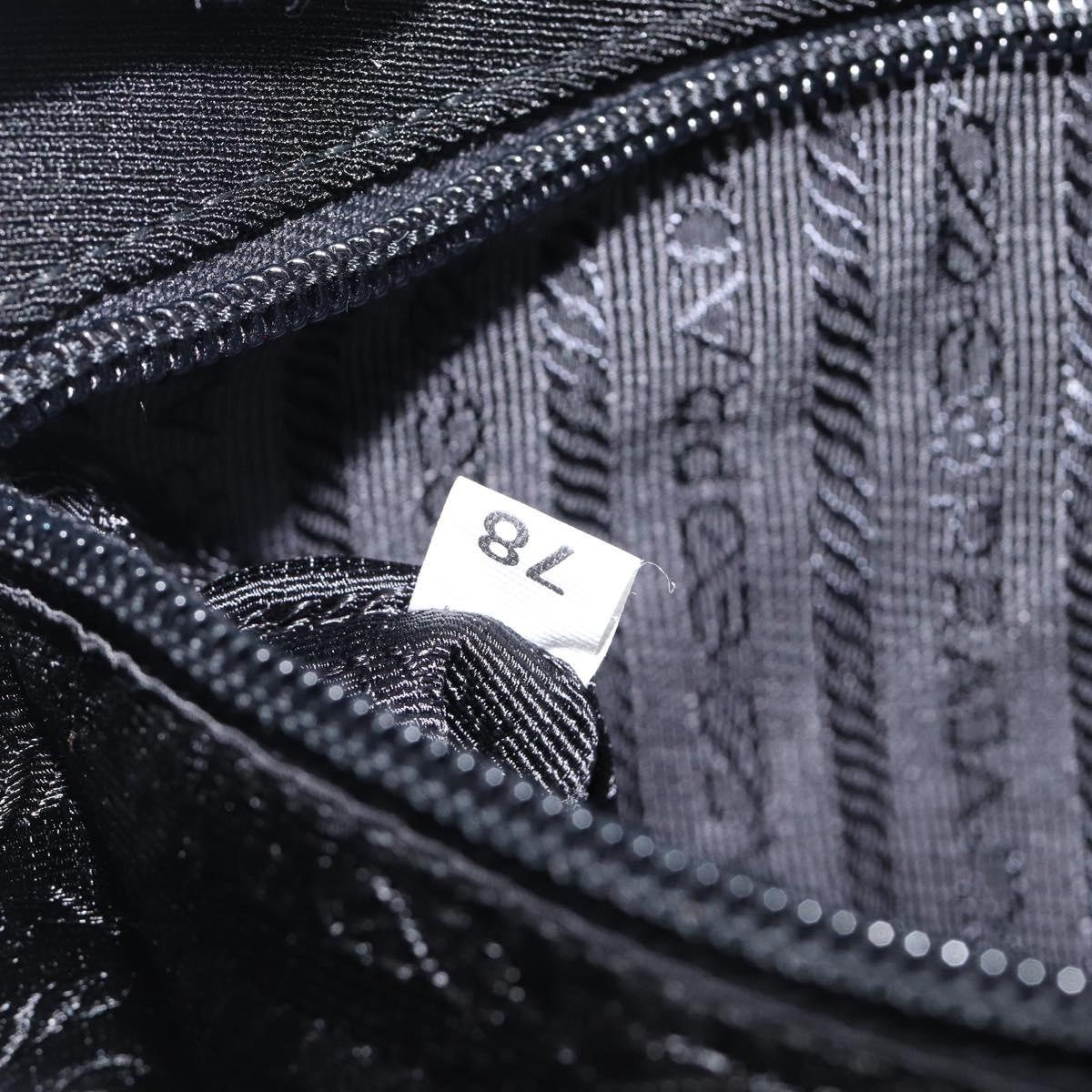 PRADA Plastic Chain Shoulder Bag Cotton Black Auth 204708V