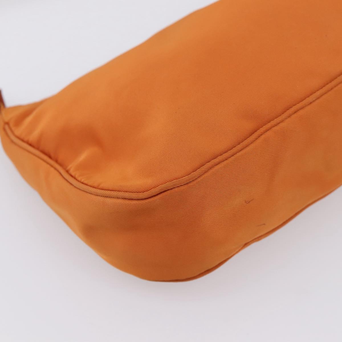 PRADA Accessory Pouch Nylon Orange Silver Auth 204709A