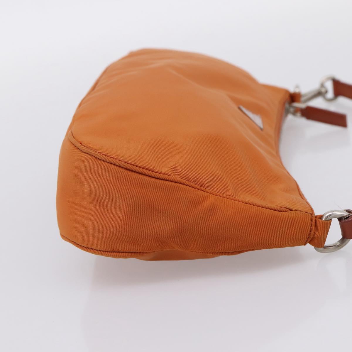 PRADA Accessory Pouch Nylon Orange Silver Auth 204709A
