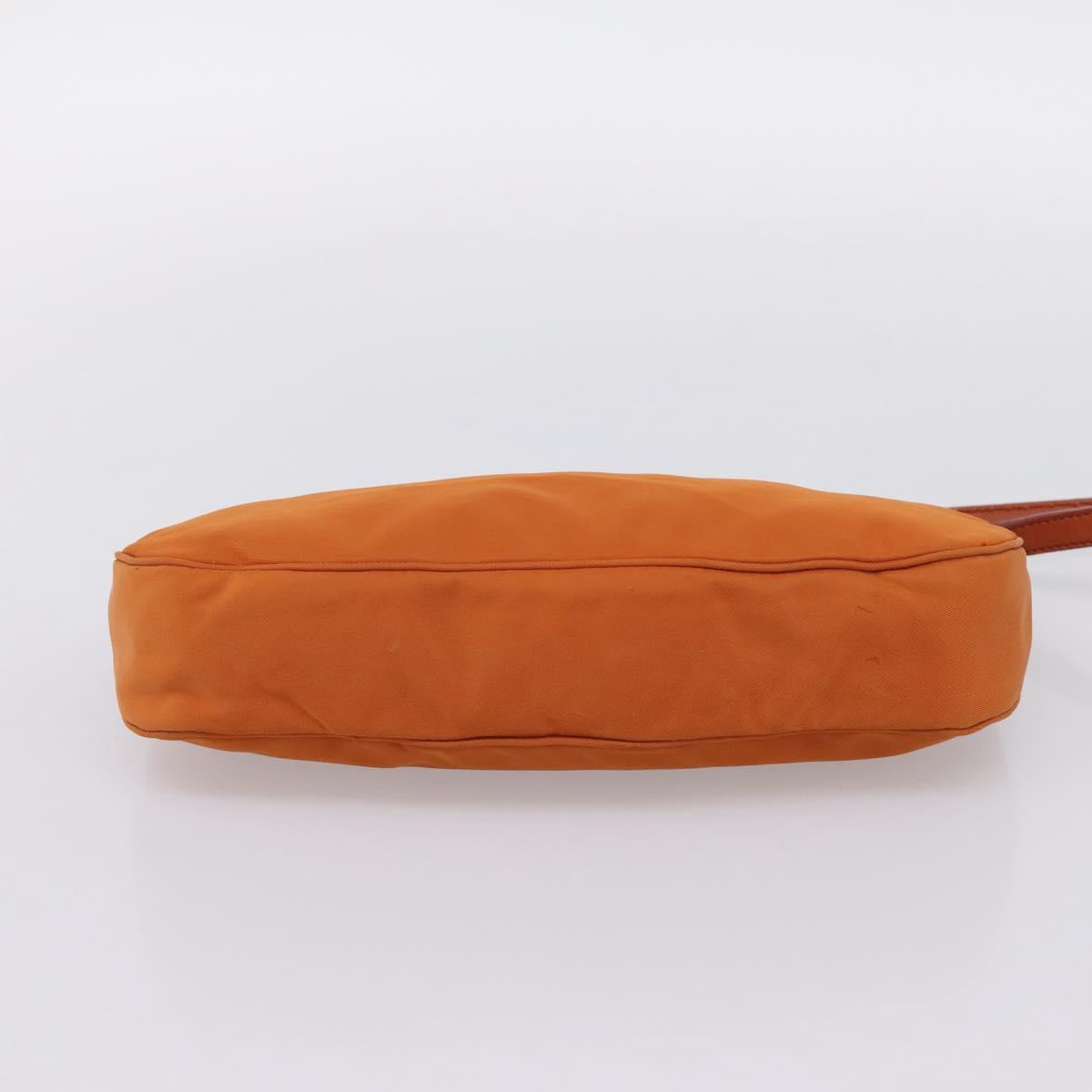 PRADA Accessory Pouch Nylon Orange Silver Auth 204709A