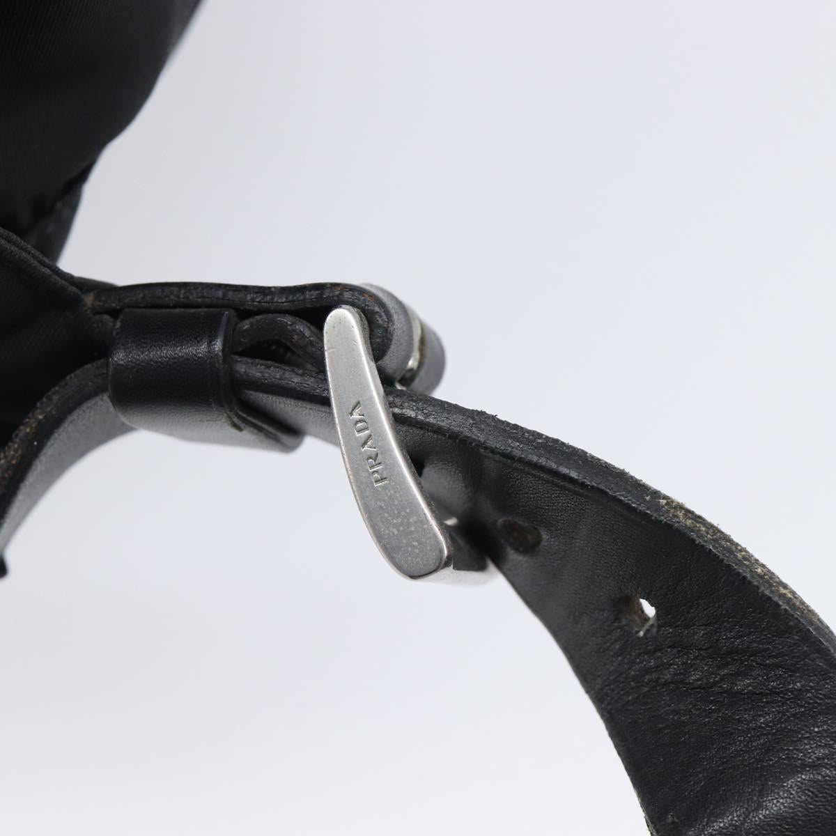 PRADA Backpack Nylon Black Silver Auth 204710