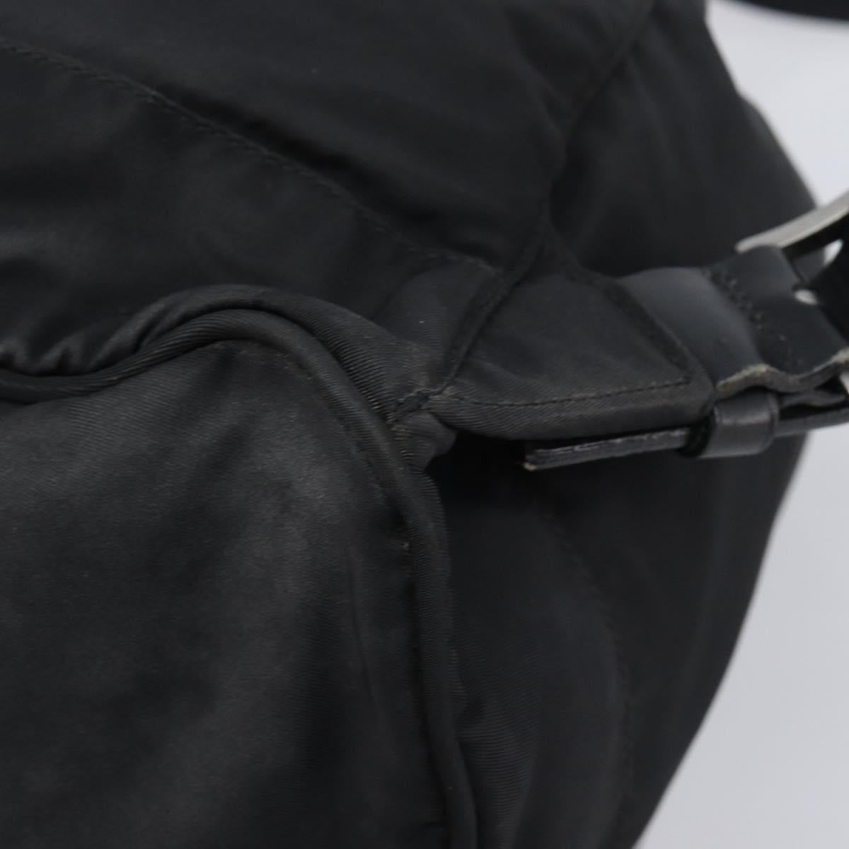 PRADA Backpack Nylon Black Silver Auth 204710