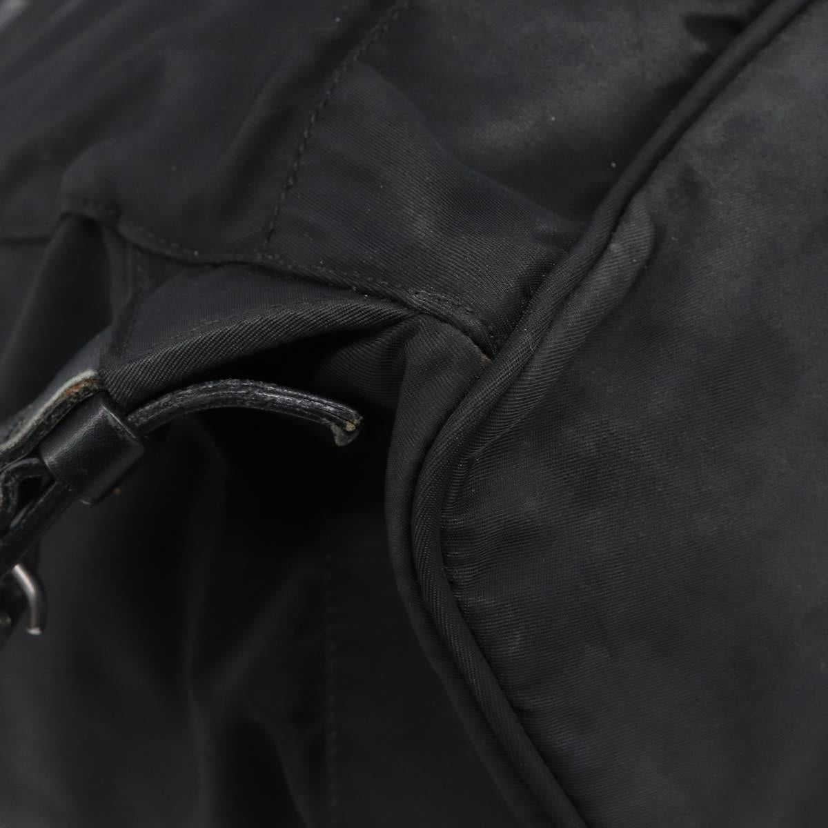 PRADA Backpack Nylon Black Silver Auth 204710