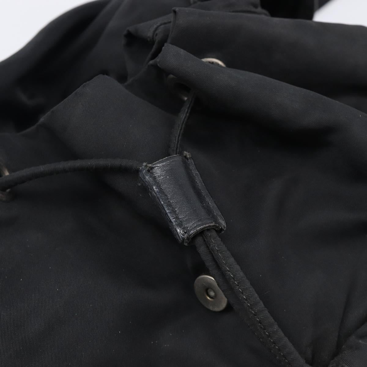 PRADA Backpack Nylon Black Silver Auth 204710